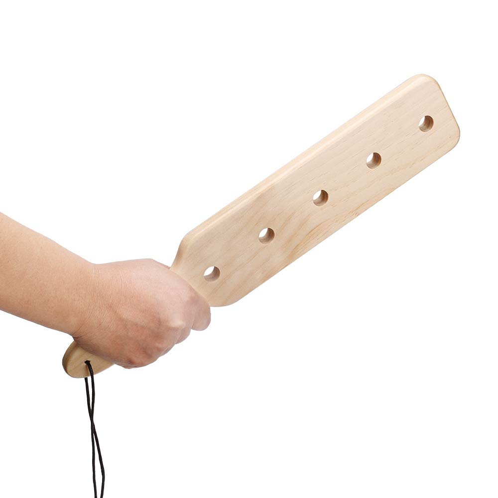14 Inch Wooden Spanking Paddle for Adults - BDSM Sex Toy with 5 Holes - Perfect for Spanking, Role Play, and Sensation Play - Durable & Smooth Wooden Paddle for Couples & BDSM Enthusiasts