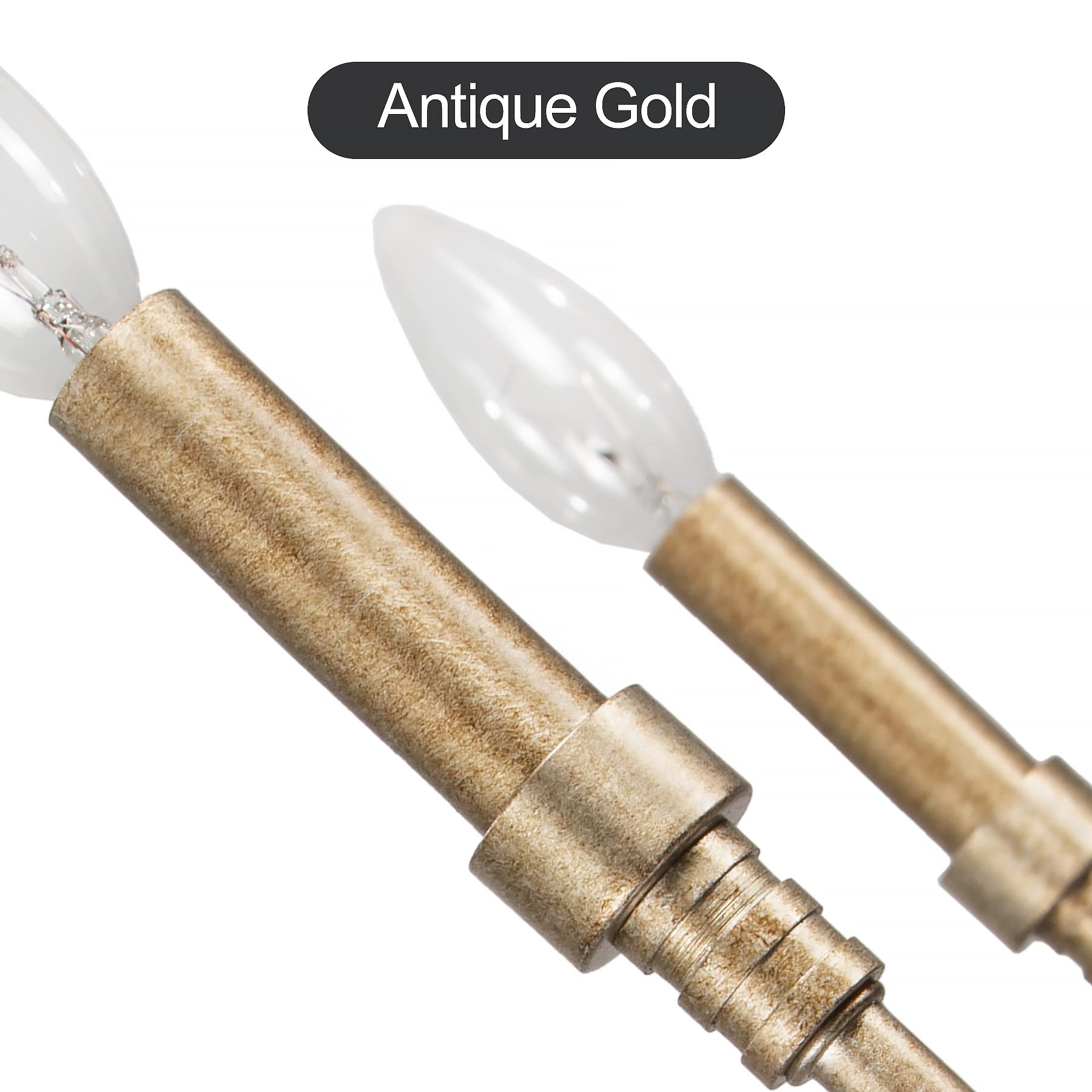 5-Light Farmhouse Chandelier - Antique Gold Linear Pendant Light for Kitchen Island, Dining Room & Living Room | Rustic Lighting Fixture for Modern Farmhouse Decor & Open Concept Spaces