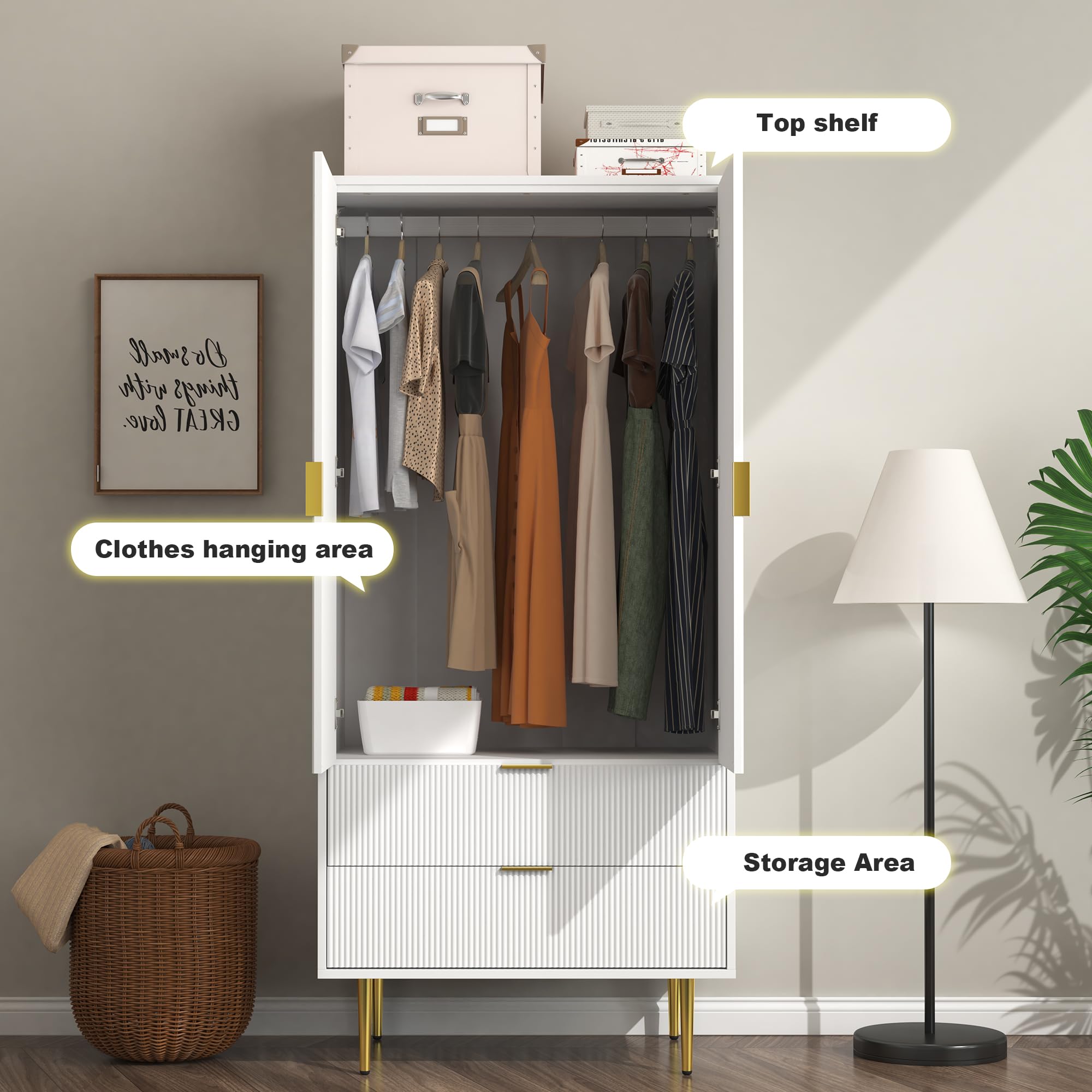 Modern White Armoire Closet 71