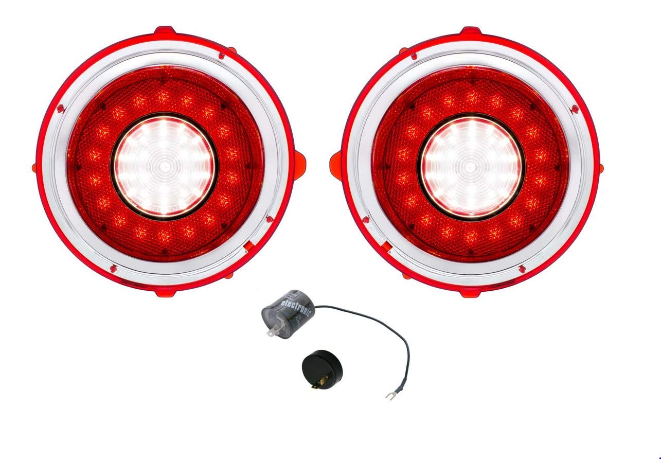 United Pacific 110375-76 LED Backup Light Kit for 1970-1973 Chevy Camaro - High Visibility Reverse Lights with LED Flasher | Perfect for Night Driving & Car Shows
