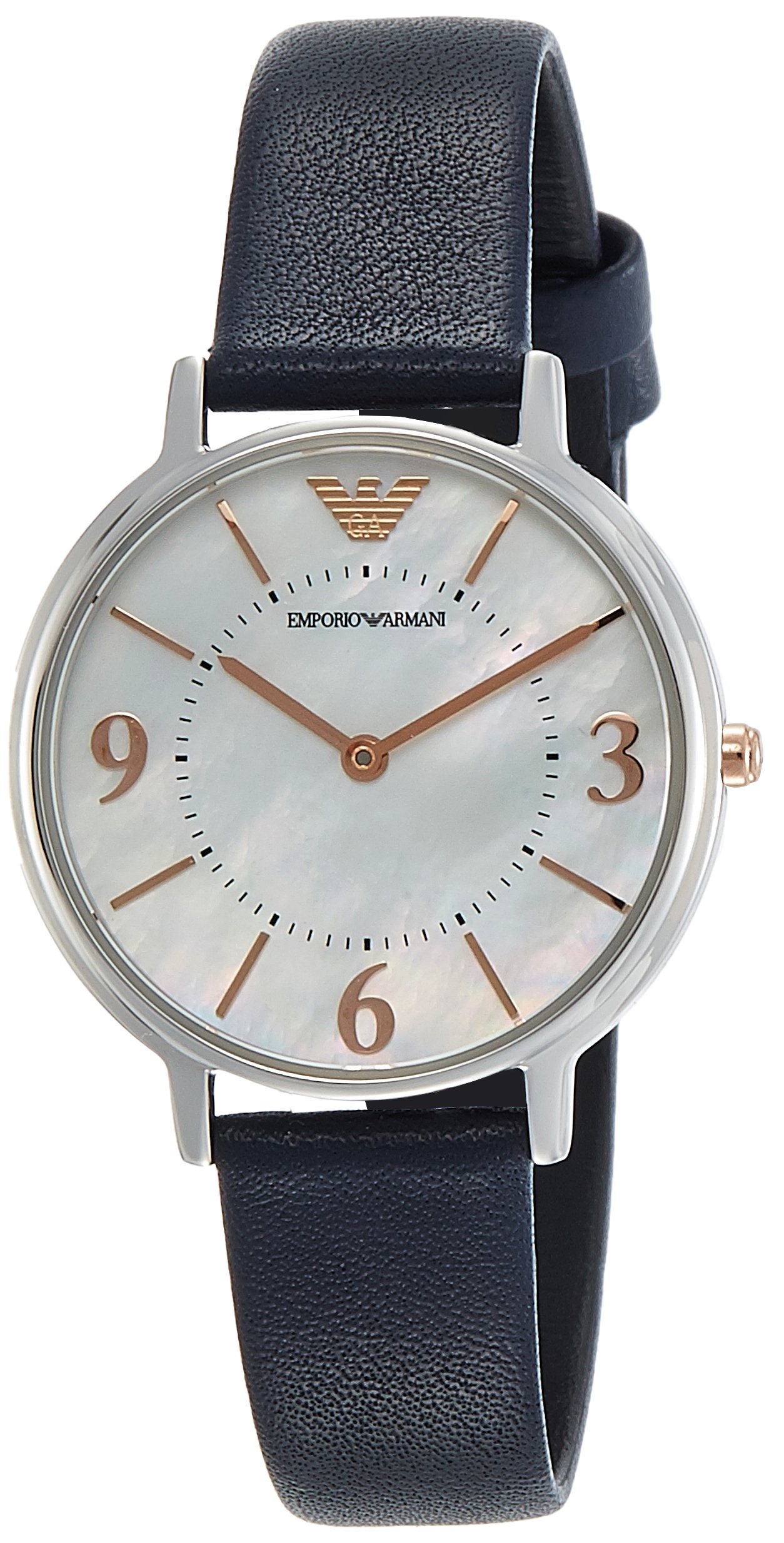 Emporio Armani Women's AR2509 Black Leather Strap Quartz Watch - Elegant Dress Watch for Business, Party & Formal Occasions