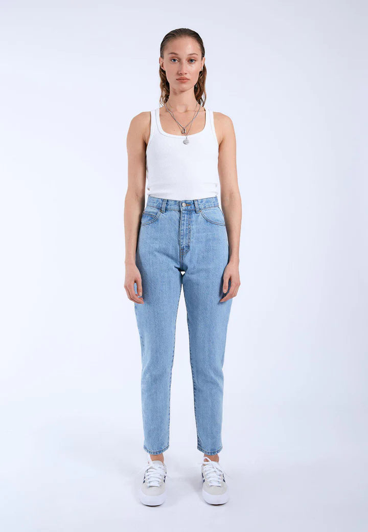 Nora Empress High Waisted Mom Jeans for Women - Light Blue Vintage Denim Pants | Comfortable Stretch Jeans for Casual Wear, Work & Everyday Outfits
