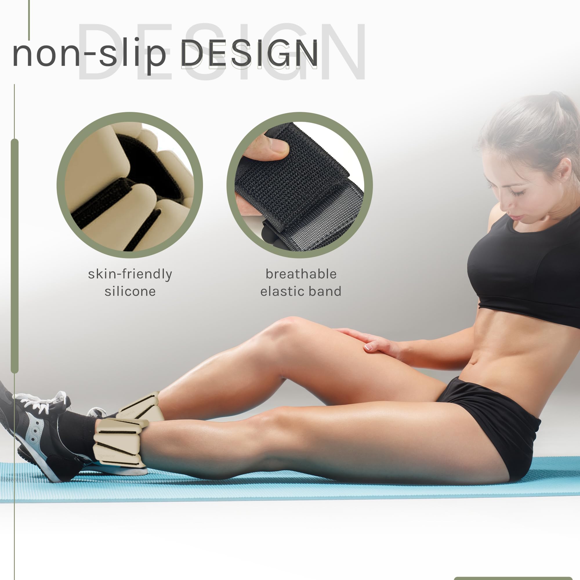 Adjustable Wrist & Ankle Weights Set of 2 (1 lb Each) for Women & Men - Fitness Weights for Walking, Jogging, Yoga, Pilates & Home Workouts - Perfect for Strength Training & Toning