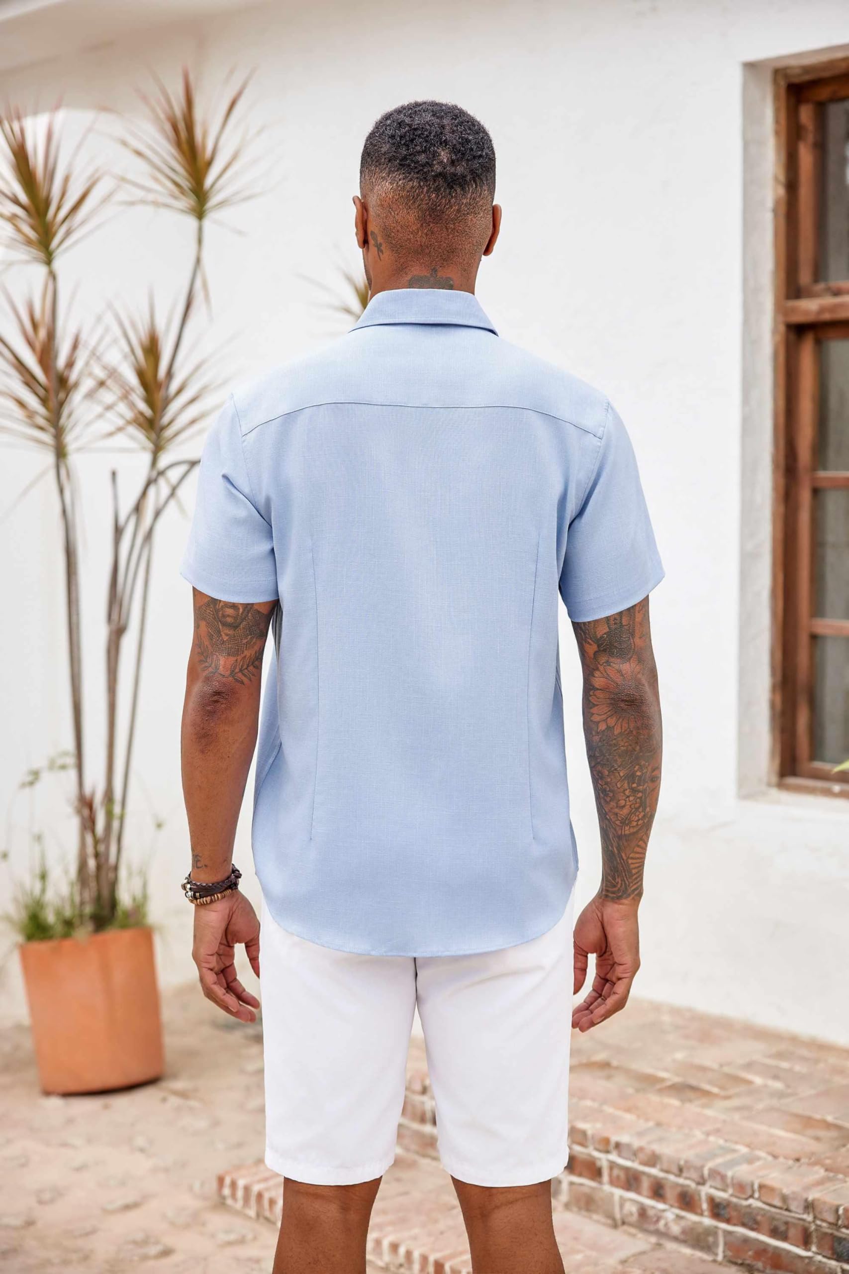 COOFANDY Men's Short Sleeve Button Down Shirts - Casual Summer Beach & Wedding Wear