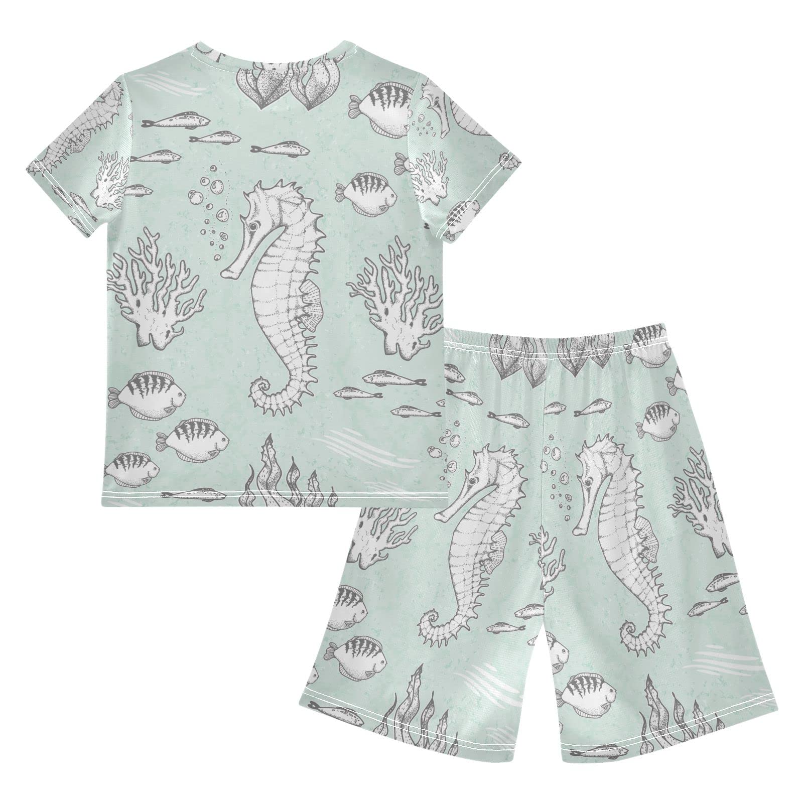 Boys Summer Outfits - Night Sea Print Shirt & Shorts Set | Playwear for Kids & Toddlers | Beach Vacation, Outdoor Play & Casual Wear