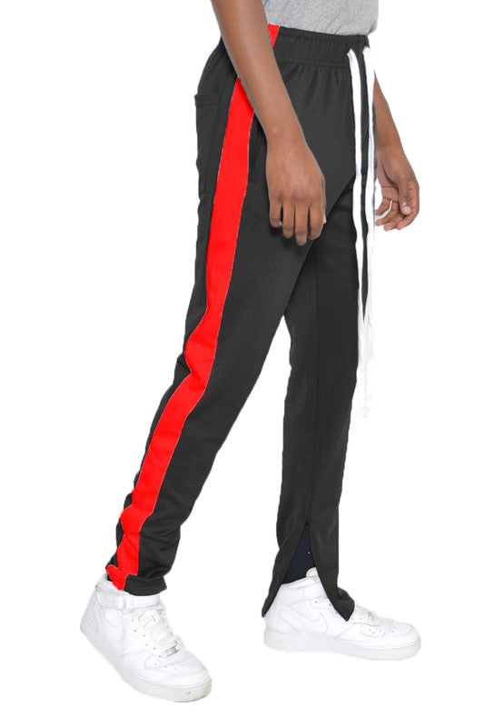 Men's Single Stripe Track Pants - Comfortable Athletic Joggers for Running, Gym & Casual Wear | Lightweight Breathable Workout Pants
