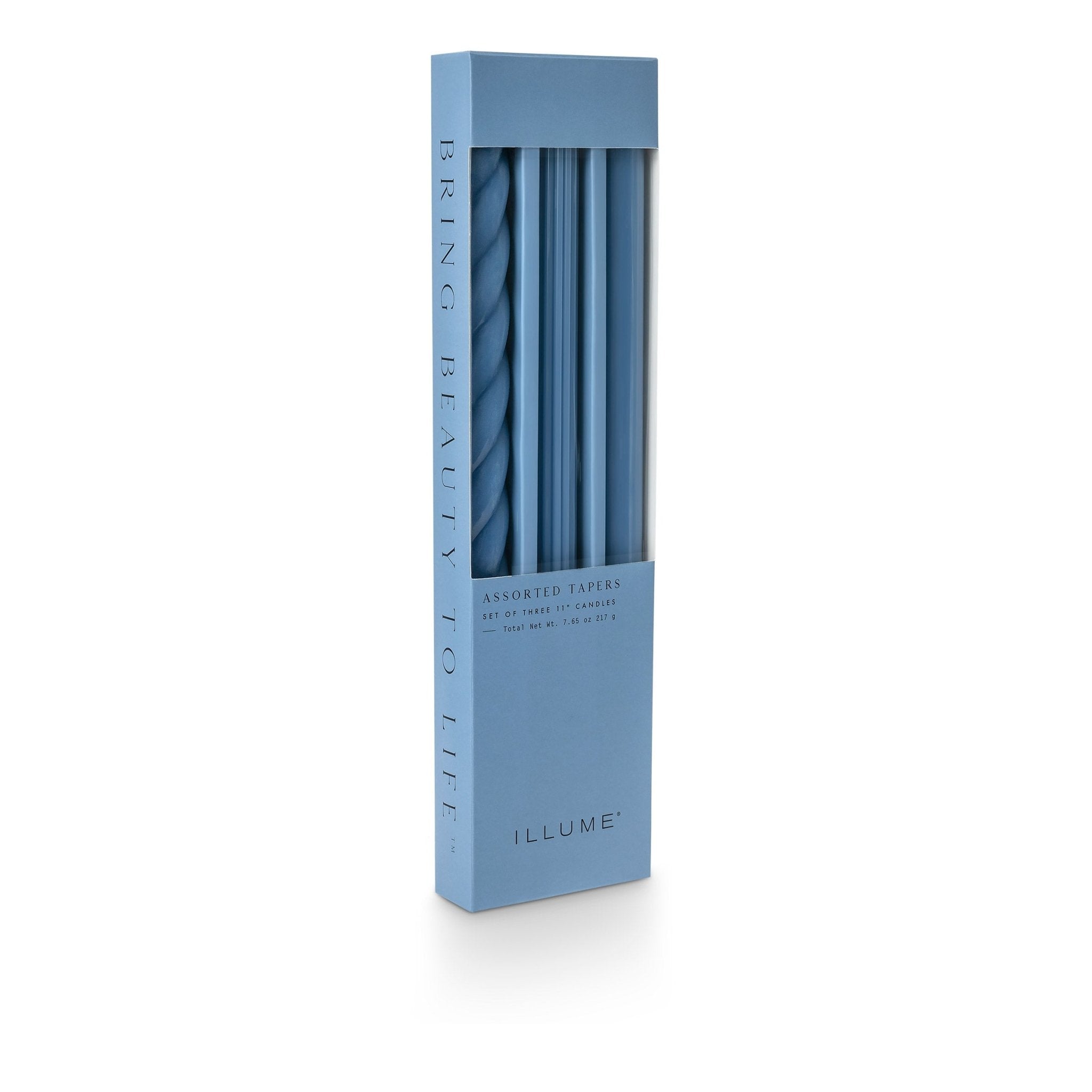 Blue Taper Candles Set of 3 - Elegant Dinner Party & Romantic Home Decor Candles for Weddings, Holidays & Special Occasions