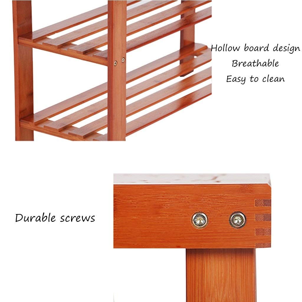 2 Tier Bamboo Shoe Rack Storage Bench - Entryway Hallway Organizer with Seat, 80cm Shoe Shelf for Small Spaces - Perfect for Apartments, Dorms & Closet Organization