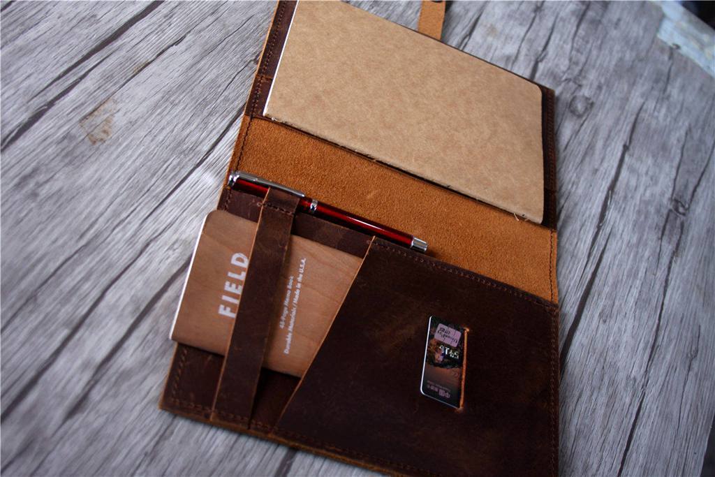Handmade Custom Brown Leather Journal Cover - Personalized Notebook Holder for Men & Women - Perfect for Writing, Sketching & Travel Journaling