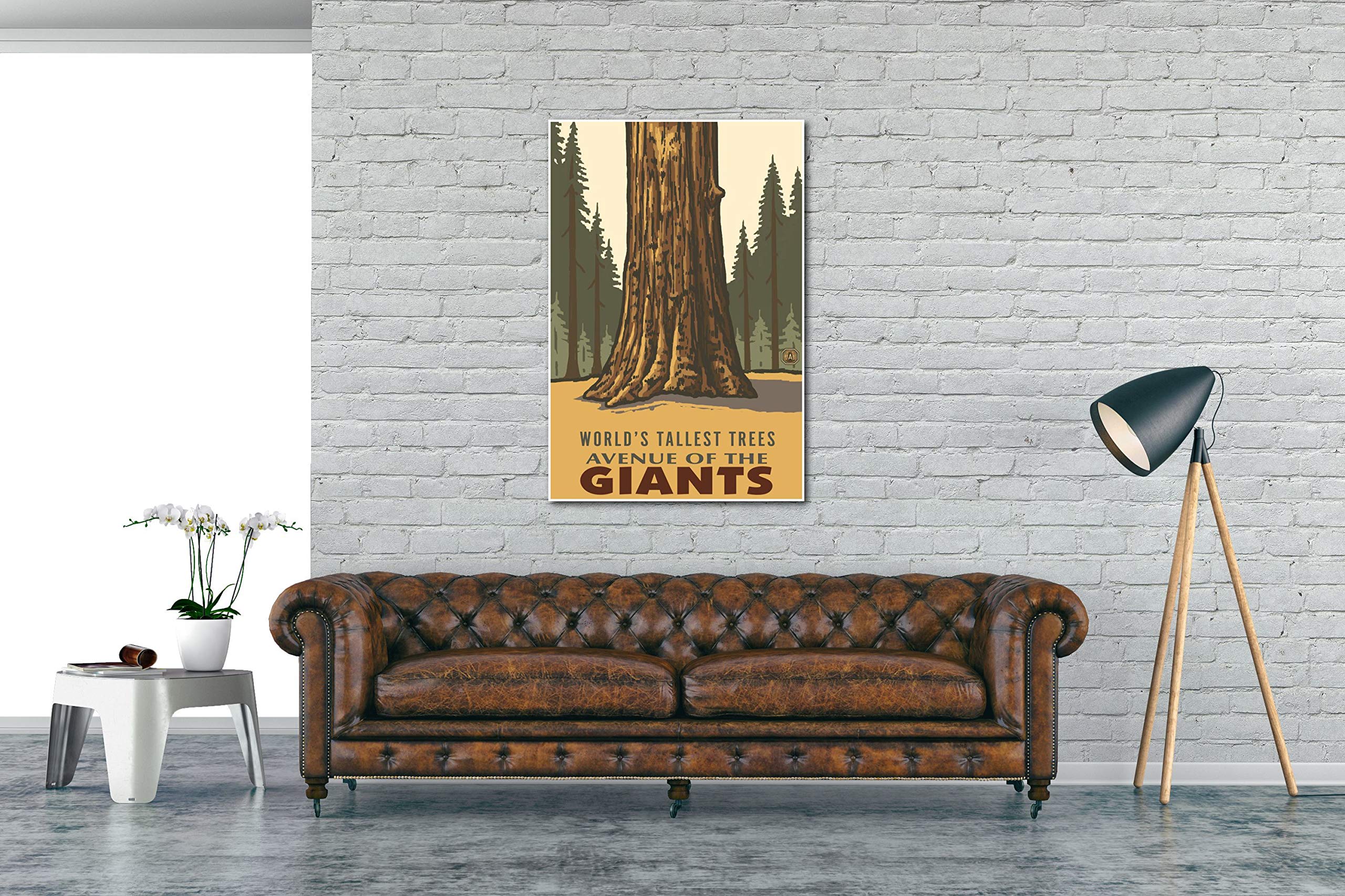 Giant Redwoods Art Print - Avenue of the Giants Landscape Poster 30x45 Inch by Paul A. Lanquist | Nature Wall Decor for Living Room, Office & Cabin