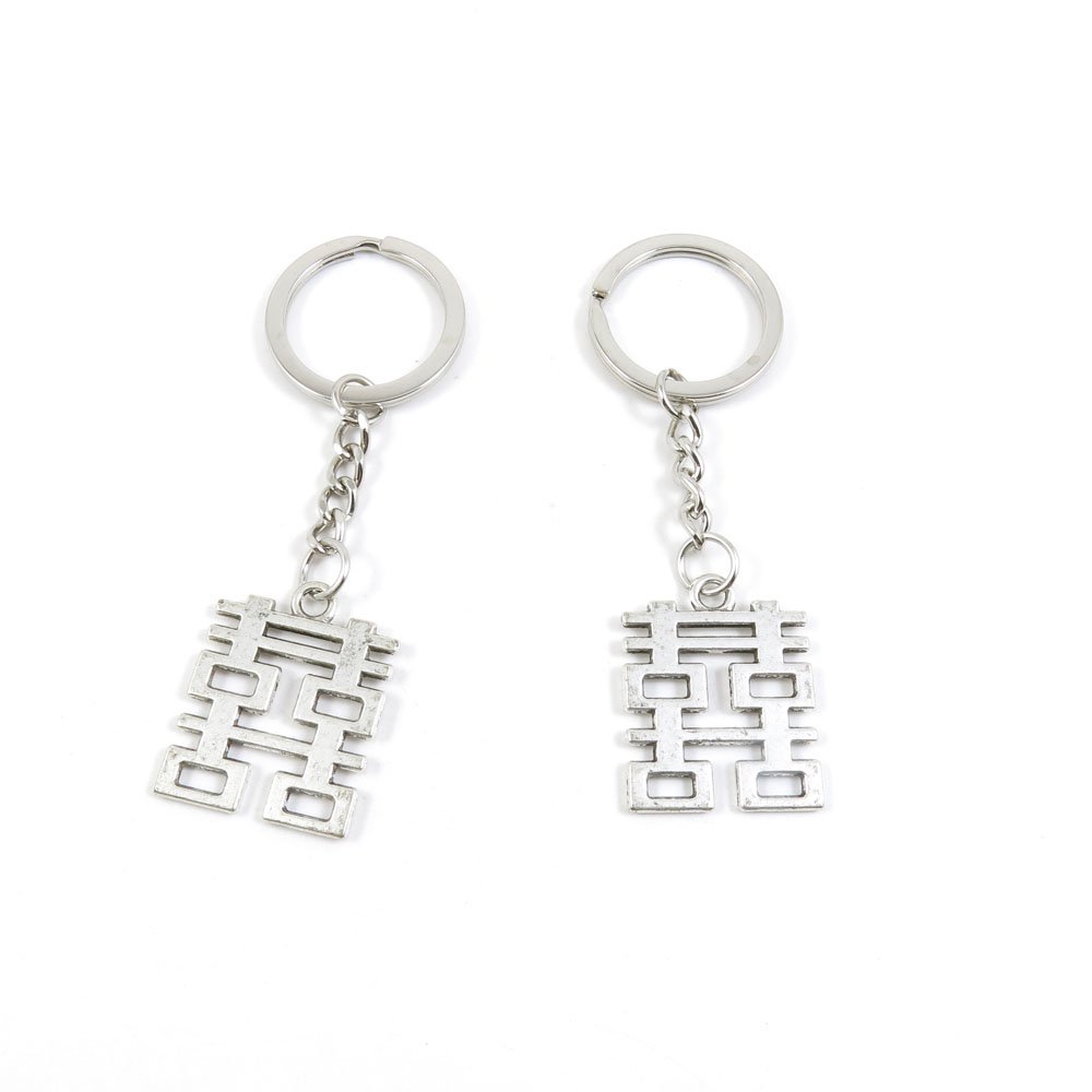 80 Pcs Keychain Bulk - Double Happiness Charms for Jewelry Making, DIY Crafts, Car Keys & Door Decor - Wholesale Key Rings & Key Tags (V4FA8) - Perfect for Gifts, Party Favors & Home Organization