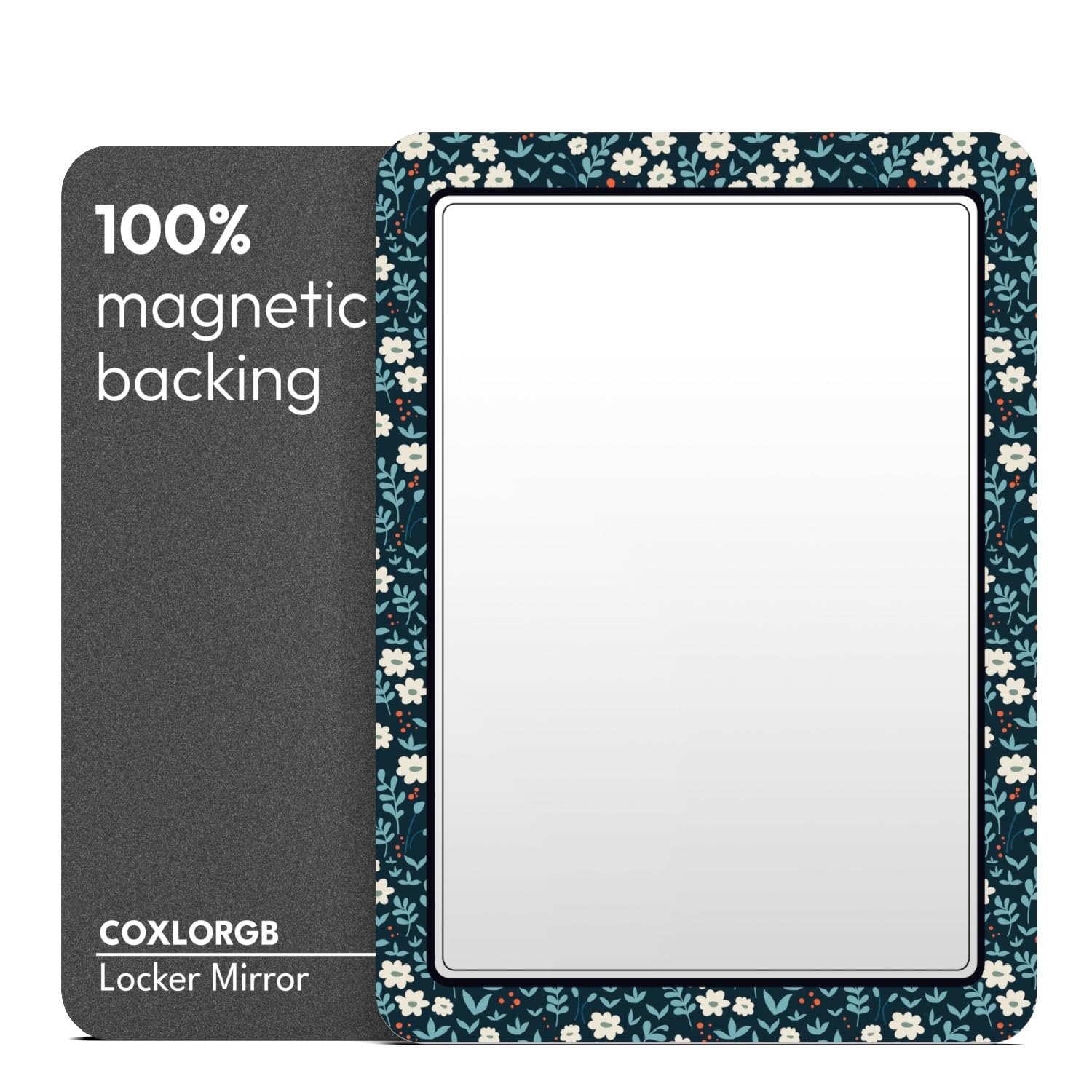 Magnetic Locker Mirror for School & Office - 100% Strong Magnet, Durable & Stylish Locker Accessories with Colorful Design (1 Pack) - Perfect for Gym, Dorm, Home & Work Organization