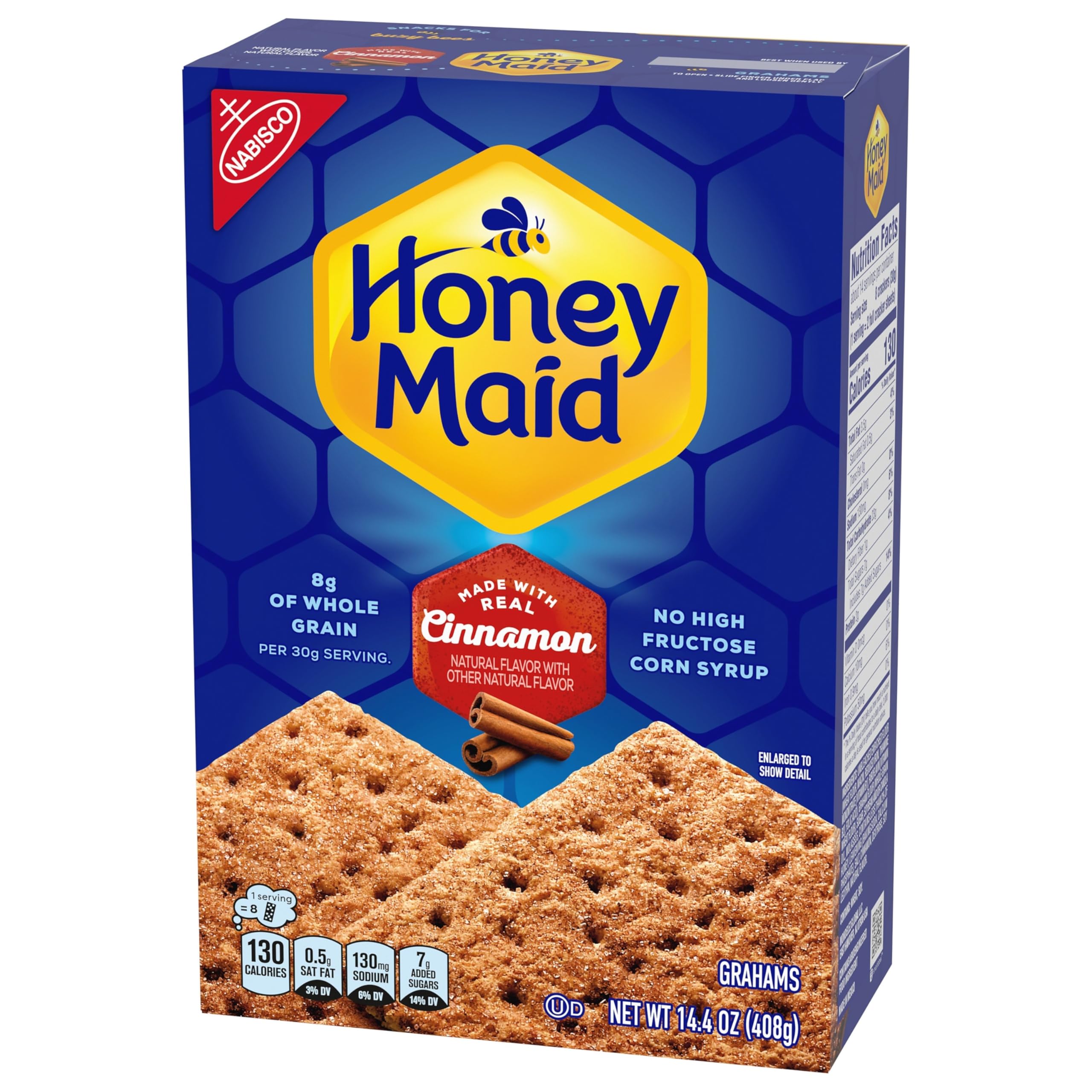 Honey Maid Cinnamon Graham Crackers - 12 Pack (14.4 oz Each) | Bulk Snacks for School Lunch, Office, Parties & Camping | Crunchy Cinnamon Flavored Cookies for Kids & Adults