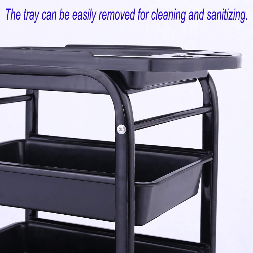 **MERTNK Foldable Storage Hand Truck - 15kg Capacity Rolling Cart with Drawer & Hair Dryer Holder for Kitchen, Salon, Spa - Portable Utility Trolley for Home & Commercial Use**