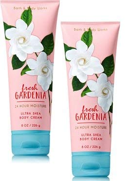 Bath and Body Works Fresh Gardenia Ultra Shea Body Cream 2-Pack (8 Oz Each) - Luxurious Moisturizing Lotion for Dry Skin Care, Perfect for Daily Use & Gift Giving