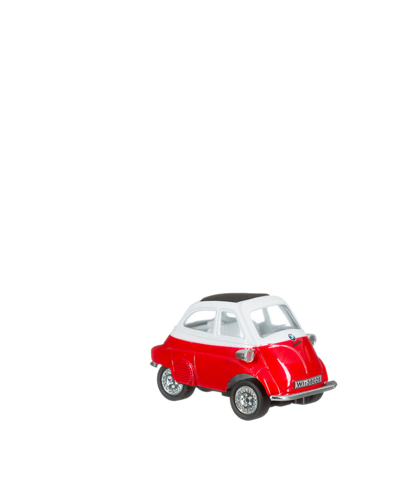 1:18 Scale Diecast BMW Isetta Toy Car Model - Vintage Classic Miniature Vehicle for Collectors, Kids & Display Use at Home or Office