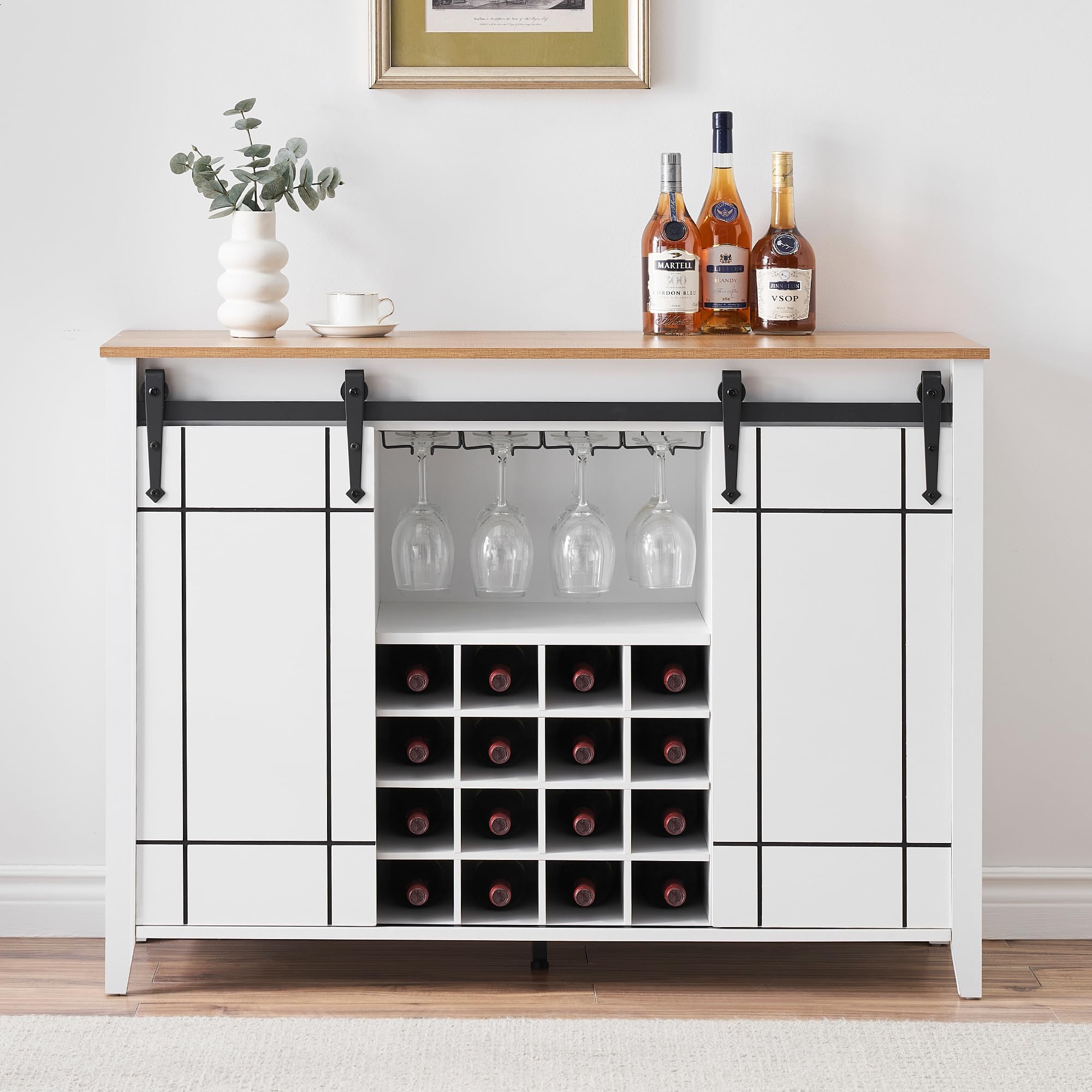 Farmhouse Coffee Bar Cabinet with Storage - 47