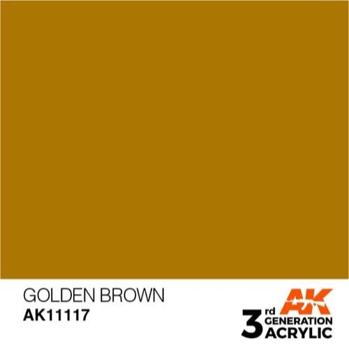 AK Interactive AK11117 Golden Brown Acrylic Paint - 17ml Bottle (3rd Generation) for Model Kits, Miniatures & DIY Crafts