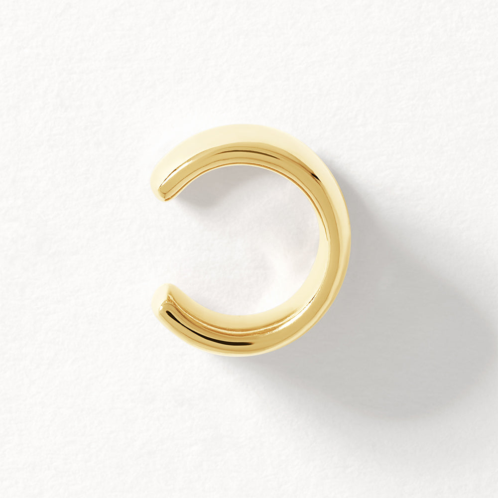 Gold Split Band Single Ear Cuff - Trendy Non-Pierced Ear Jewelry for Women - Perfect for Parties, Weddings & Everyday Wear