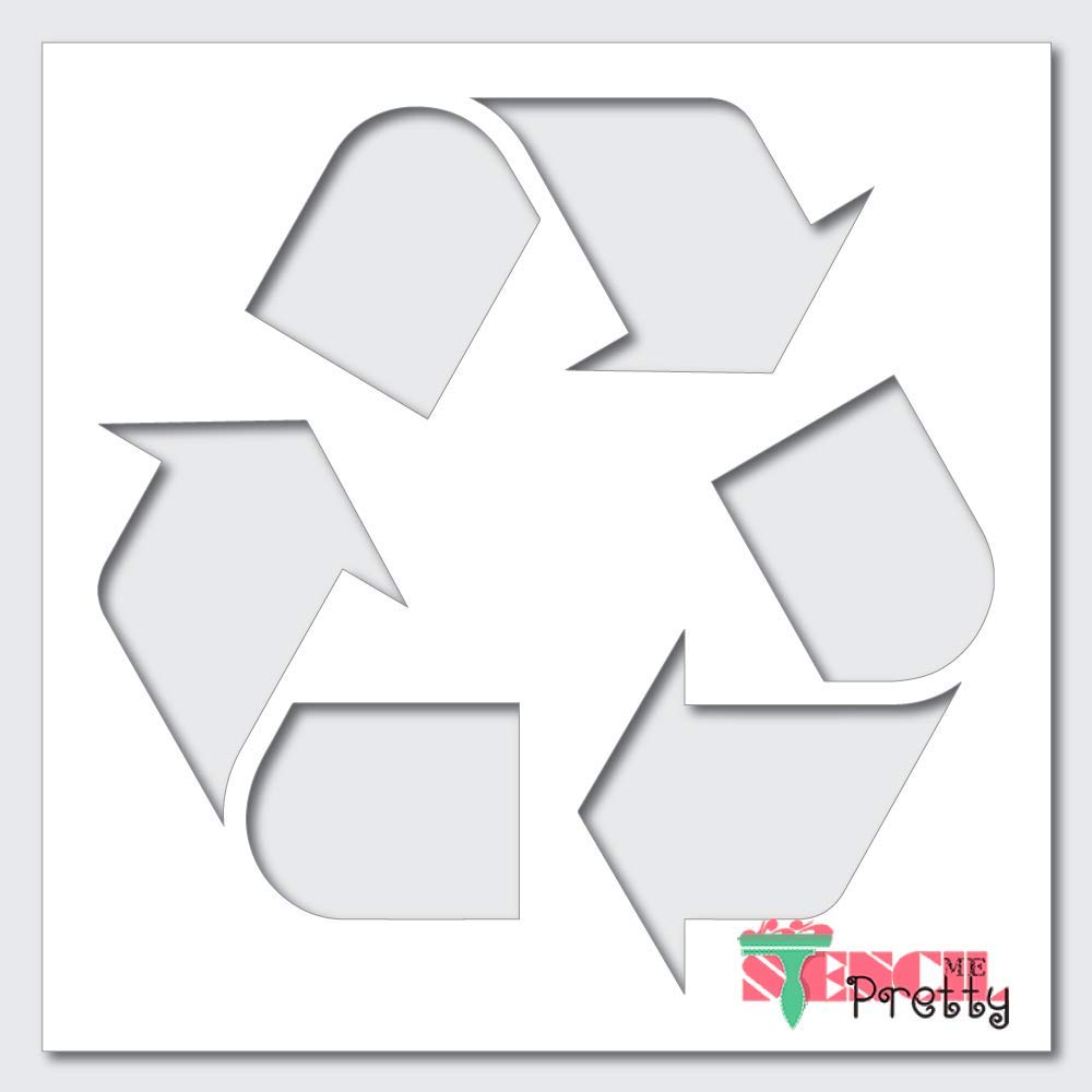 Recycle Logo Stencil - Eco-Friendly Reuse Bin Label & Trash Can Sign - Large 6