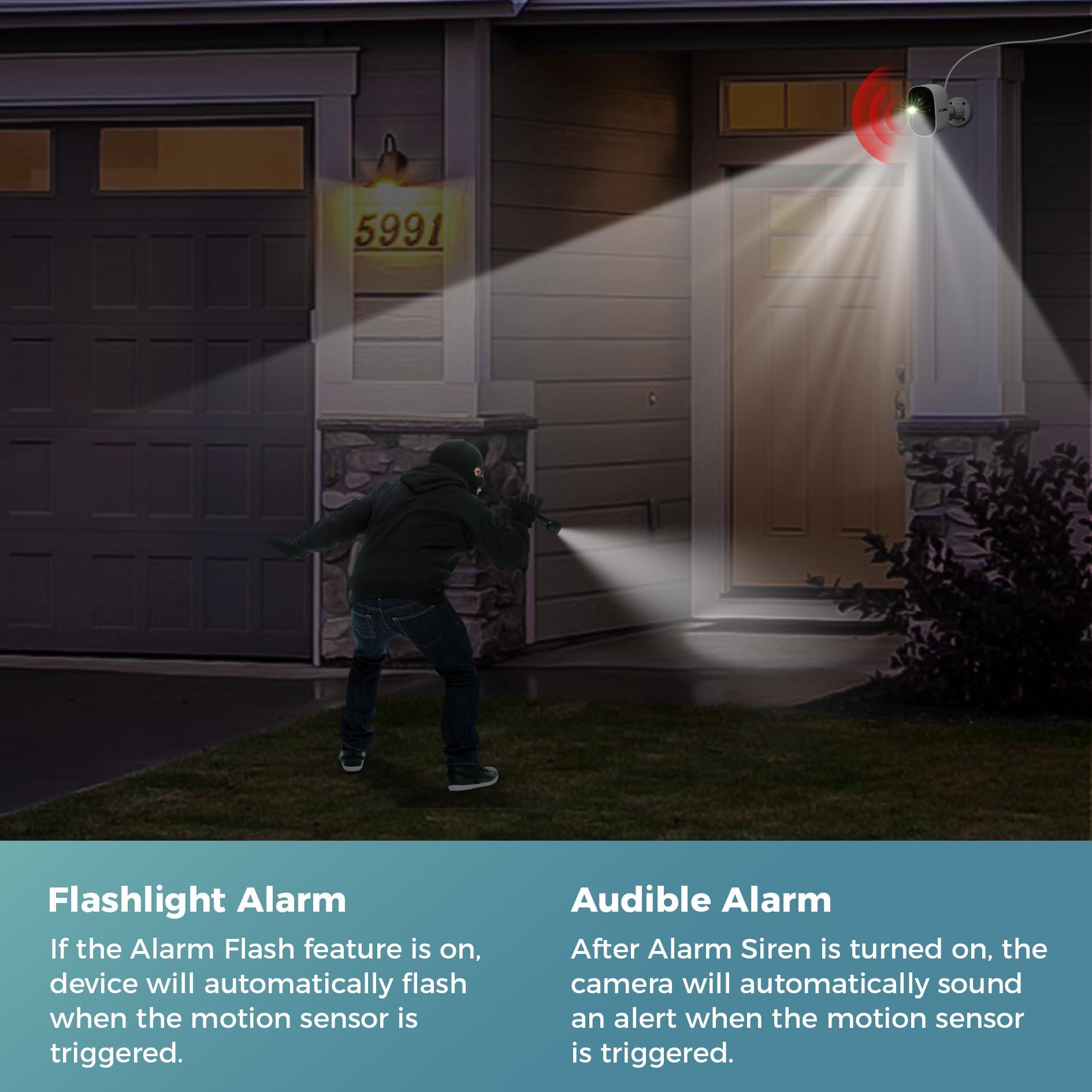 SOVMIKU 3CG6 2K Wireless Solar Security Camera Outdoor - PIR Motion Detection, Battery Powered, Easy Setup, 2-Way Audio, Alarm Siren, 2.4GHz WiFi, Color Night Vision, SD Card Slot - Ideal for Home Security, Garage Monitoring & Backyard Surveillance
