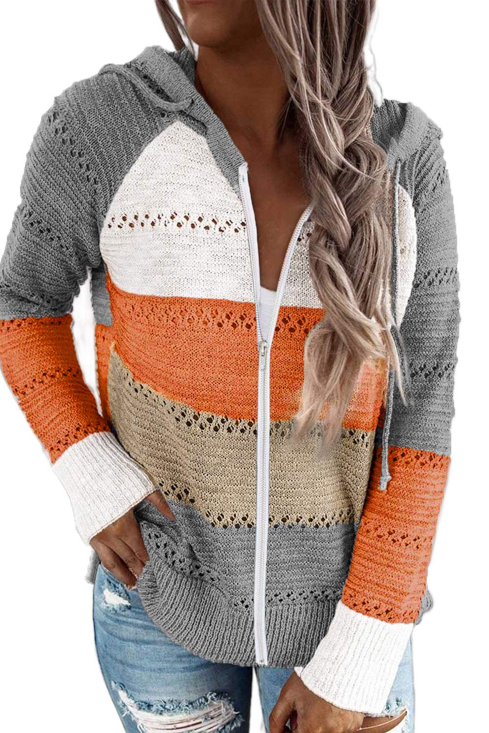 Acelitt Women's Casual Long Sleeve Zip Up Hooded Sweatshirt with Pockets - S-XXL | Cozy Fall & Winter Outerwear for Everyday Wear, Gym, and Outdoor Activities