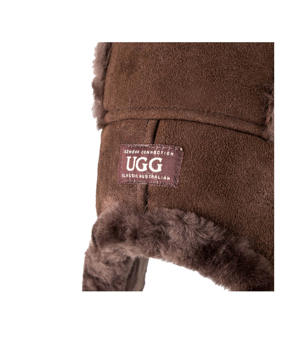 UGG Button Aviator Hat for Women - Winter Fleece Lined Pilot Cap with Ear Flaps - Cozy Cold Weather Accessory for Outdoor Activities, Skiing & Snowboarding