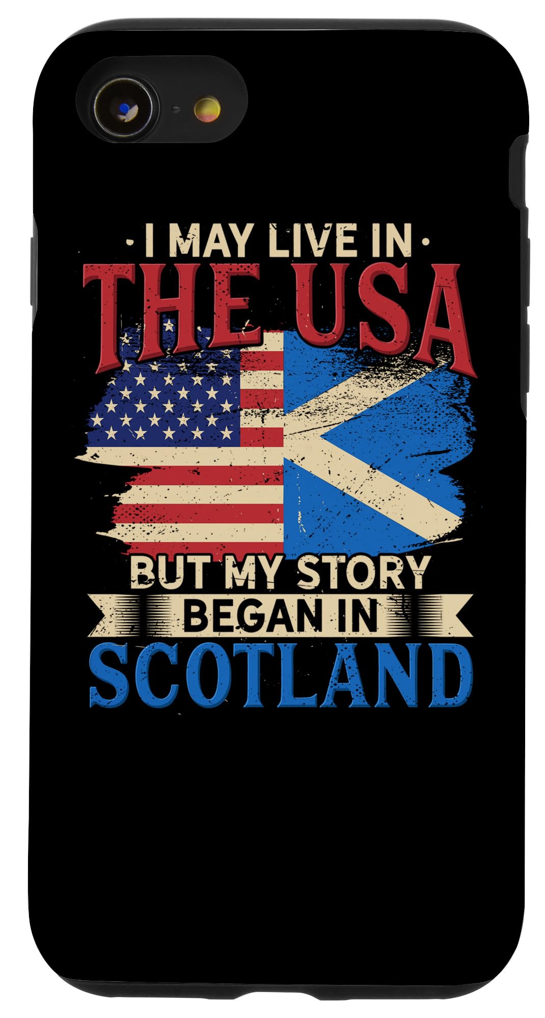 Funny Scottish American Pride USA Scotland Flag iPhone SE (2020)/7/8 Case - Durable Protective Cover for Everyday Use & Travel Accessories