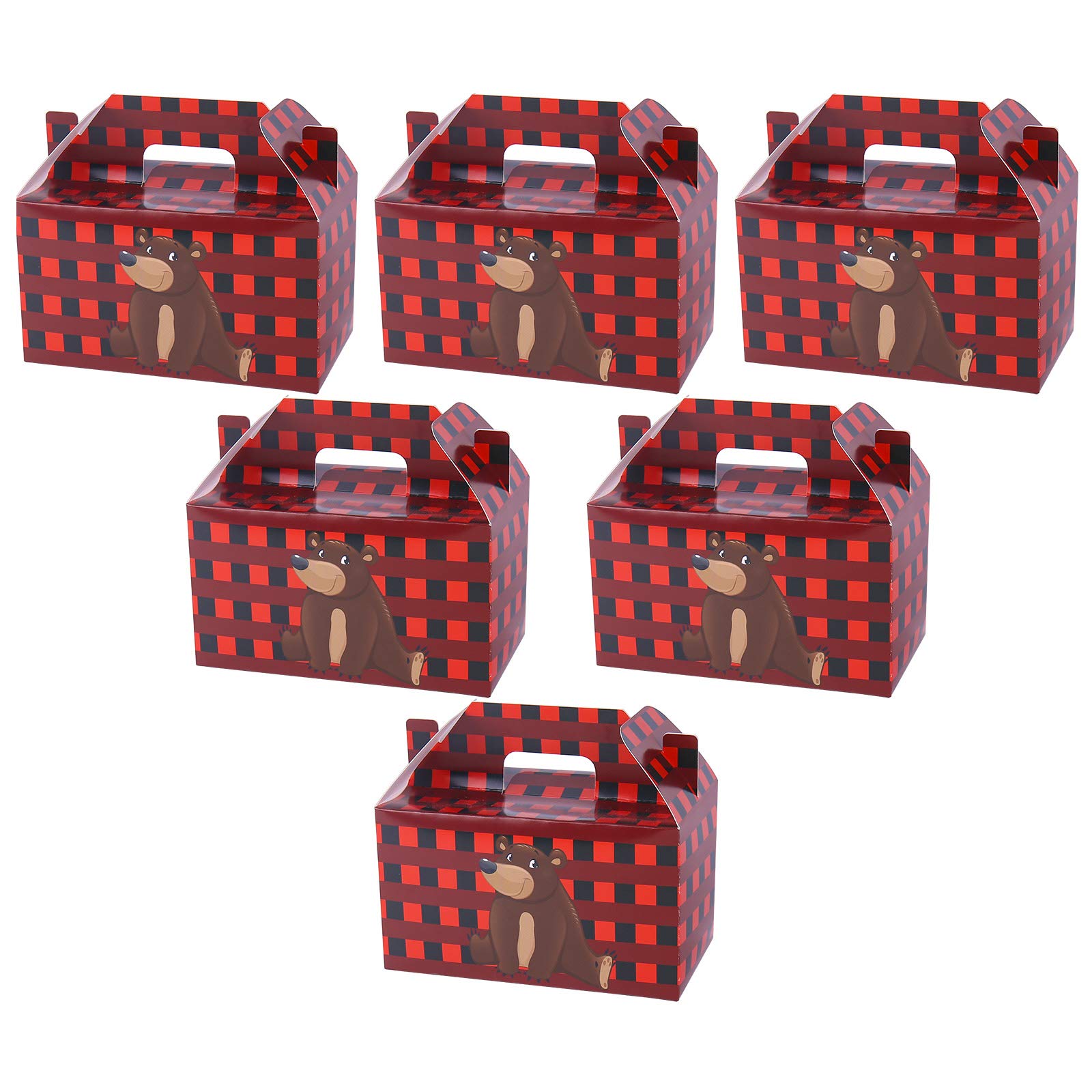 24 Pack Buffalo Plaid Party Favor Bags - Red & Black Candy Treat Bags for Birthday Parties, Camping, Forest Themed Events & Holiday Decorations | Perfect for Halloween, Christmas & Outdoor Gatherings