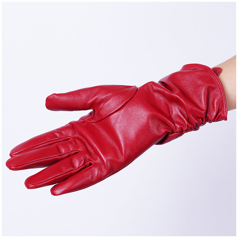 Women's Winter Leather Gloves - Warm Touchscreen Compatible Gloves for Outdoor Activities, Driving & Cold Weather Protection