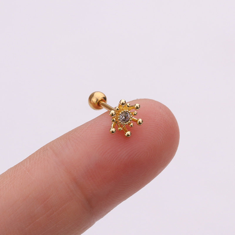 20G Cartilage Tiny Stud Earrings - Pineapple Stud Earrings for Women, Cute Gold Plated Piercing Jewelry | Perfect for Daily Wear, Gifts, and Summer Outfits