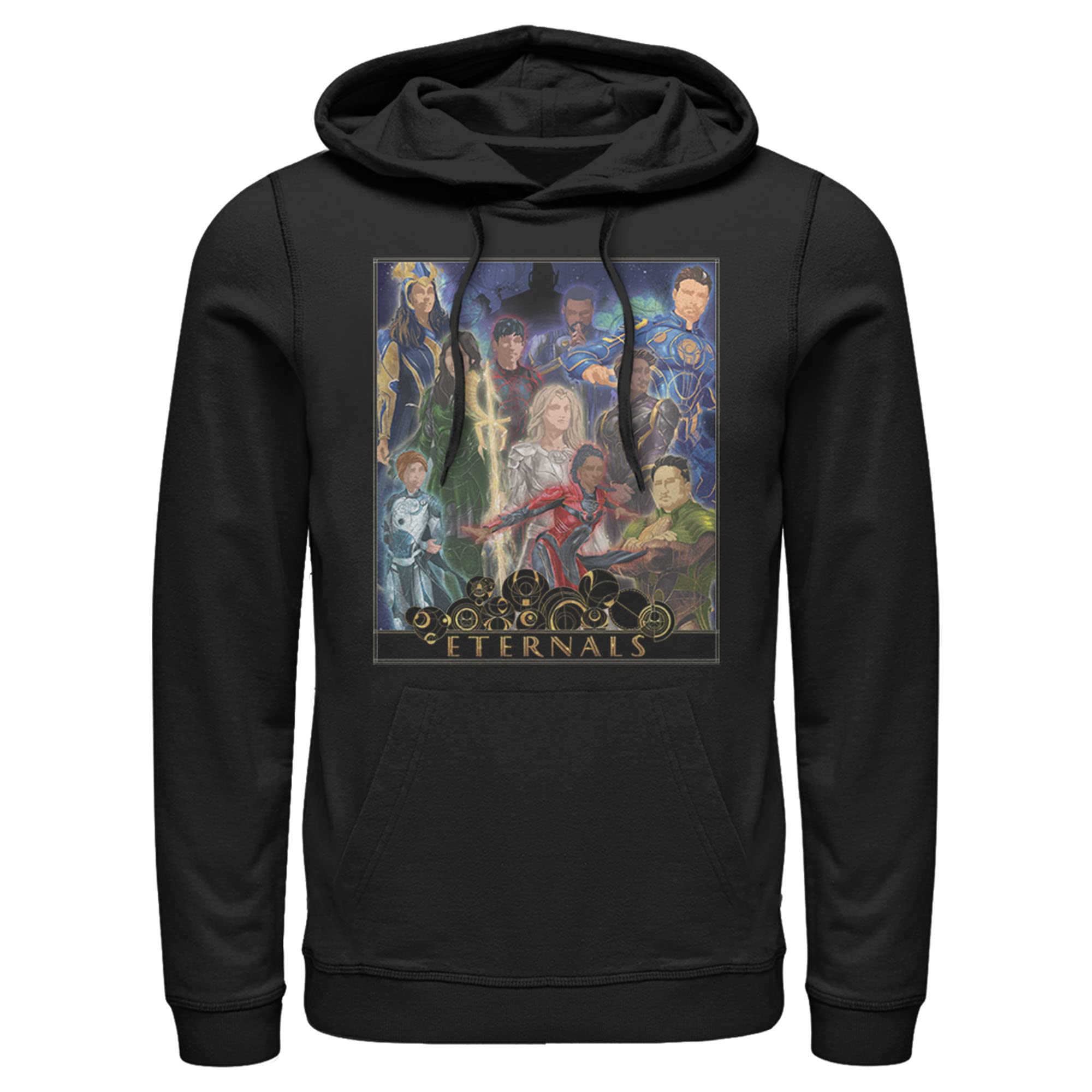 Marvel Eternals Watercolor Print Men's Pullover Hoodie - Soft Cotton Sweatshirt for Marvel Fans, Casual Wear & Movie Night Outfits
