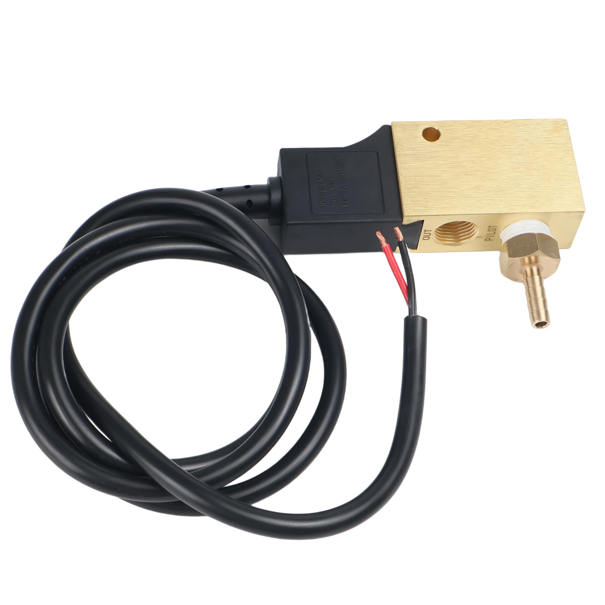 100879 Reedless Flow Switch with Pilot Feature, 3/8in FPT Inlet/Outlet, 5amp, 12.0 GPM, 4000 psi - High Pressure Water Flow Monitor for Industrial Hydraulic Systems & Plumbing Applications