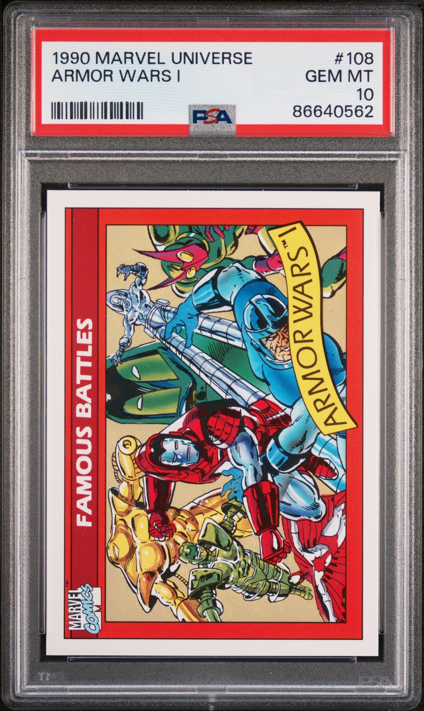 1990 Marvel Universe Armor Wars I #108 PSA 10 Graded Comic - Rare Collectible for Marvel Fans & Investors | Perfect for Display, Gifting & Comic Book Collections
