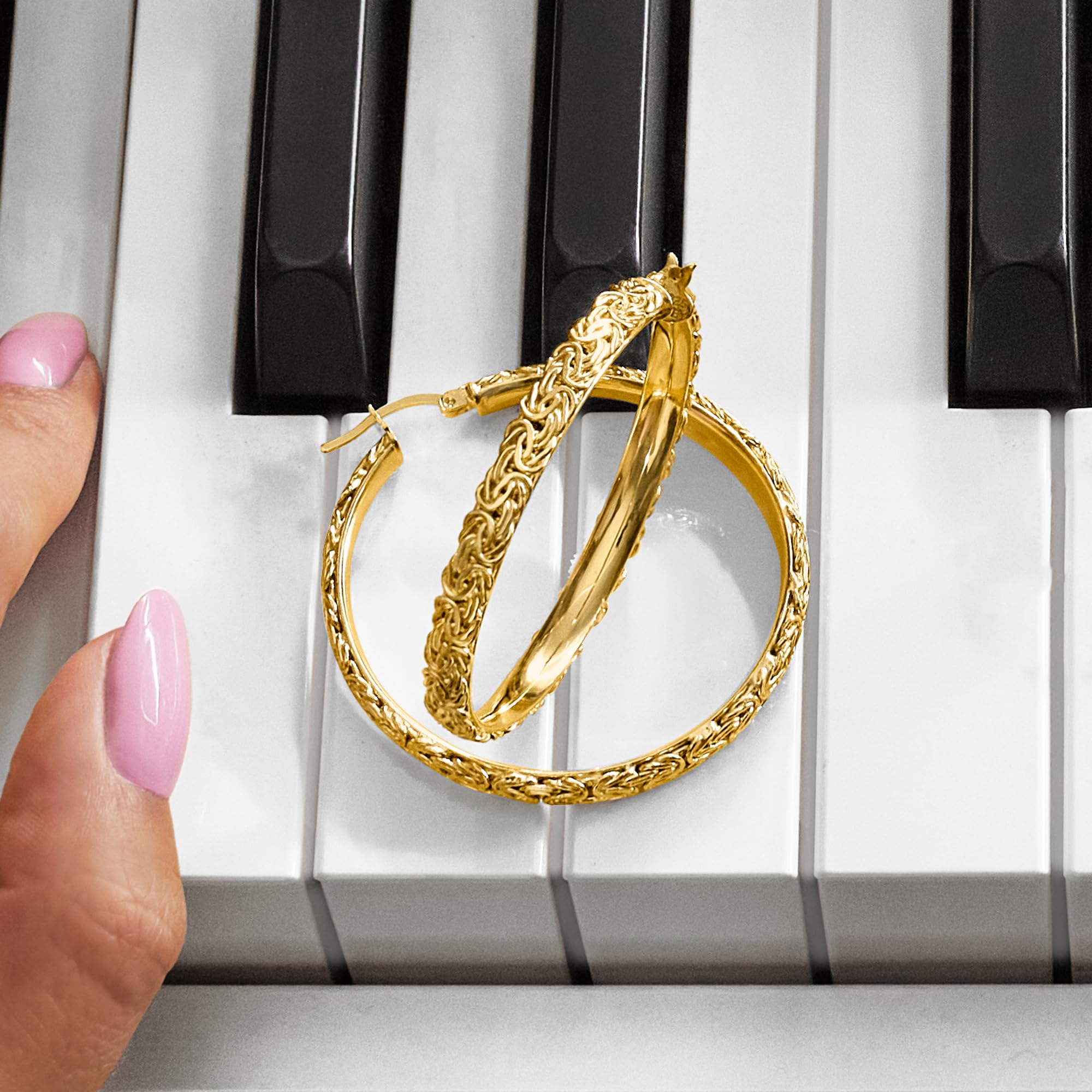 Ross-Simons 18kt Yellow Gold Over Sterling Silver Extra Large Byzantine Hoop Earrings for Women - Elegant Statement Jewelry for Parties, Weddings & Special Occasions