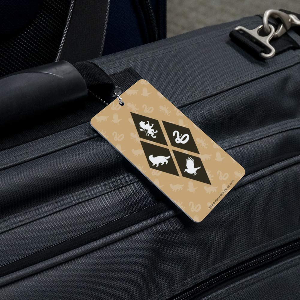 Harry Potter House Crest Diamond Luggage Tag - Personalized Suitcase ID Tag for Carry-On Bags - Perfect for Travel, Cosplay & Harry Potter Fans