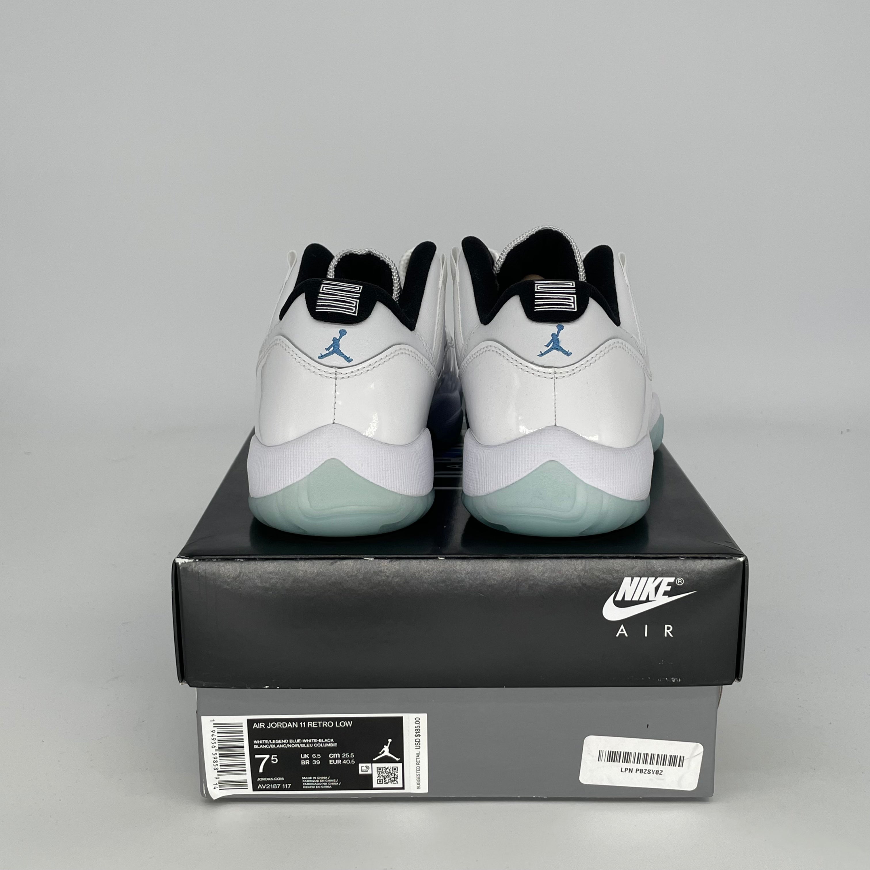 AIR JORDAN 11 LOW LEGEND BLUE Sneakers - Men's Size 7.5 / Women's Size 9W (AV2187-117) - Retro Basketball Shoes for Casual Wear & Street Fashion