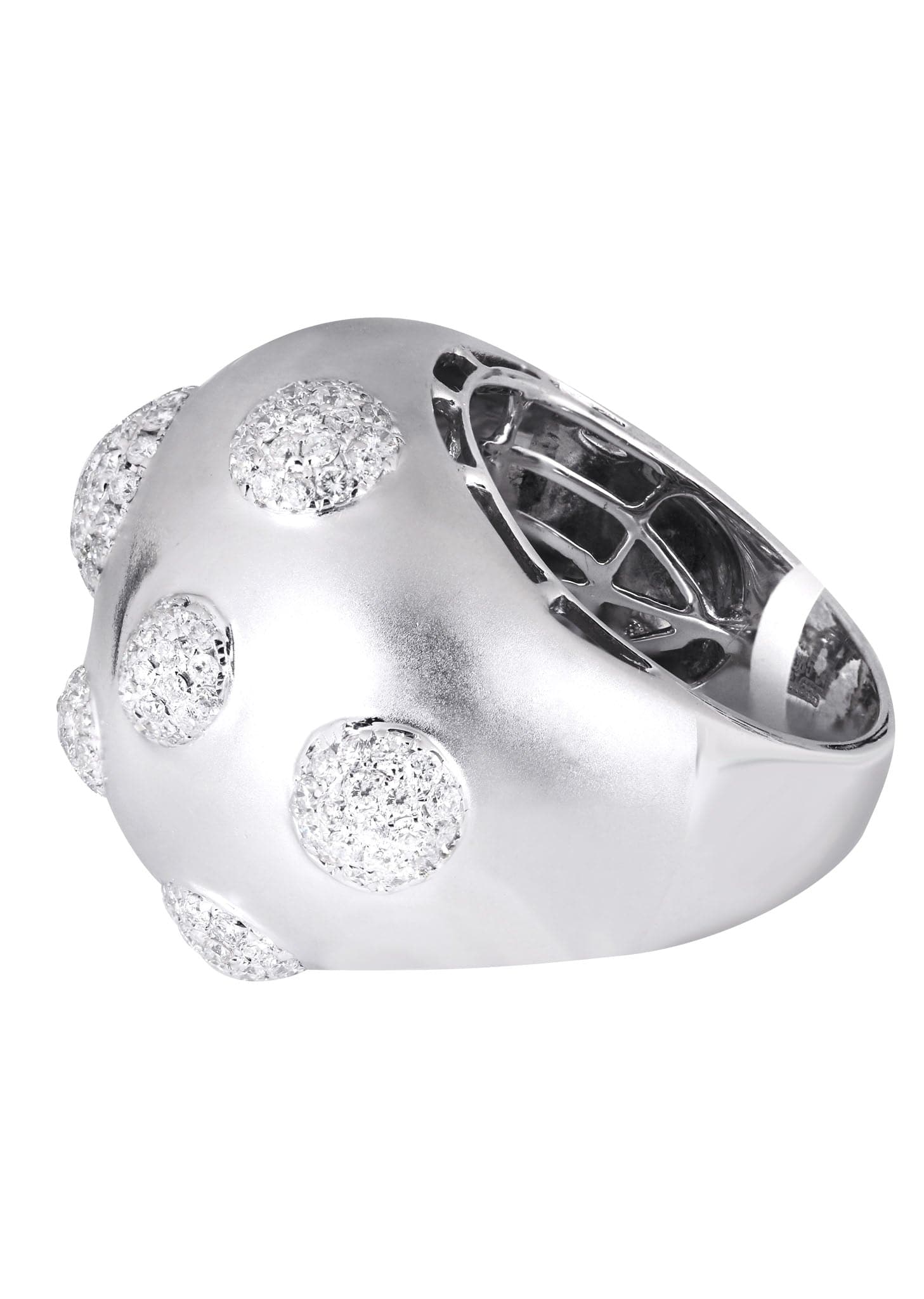 14K White Gold Ladies Diamond Cocktail Ring - 1.61 Carat Round Cut Solitaire Engagement Ring - 17.04 Grams Weight - Perfect for Evening Parties, Weddings & Special Occasions