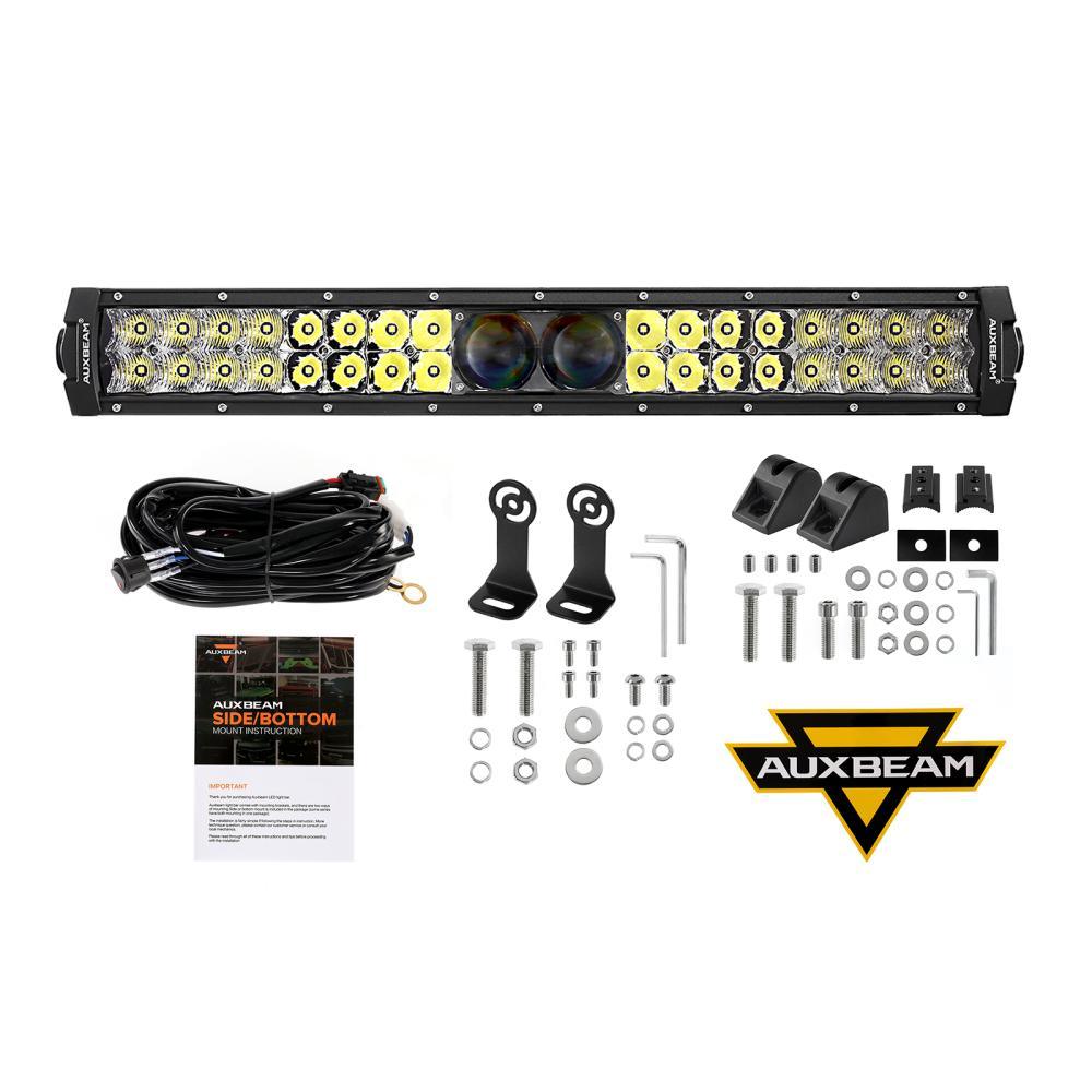 5 Inch 110W LED Driving Lights with Amber Covers & 22 Inch 5D PRO Series LED Light Bar Combo - High Performance Off-Road Lighting for CBR1000RR, ATV, UTV, Trucks and Buggies - Perfect for Night Riding, Trail Adventures and Off-Road Racing