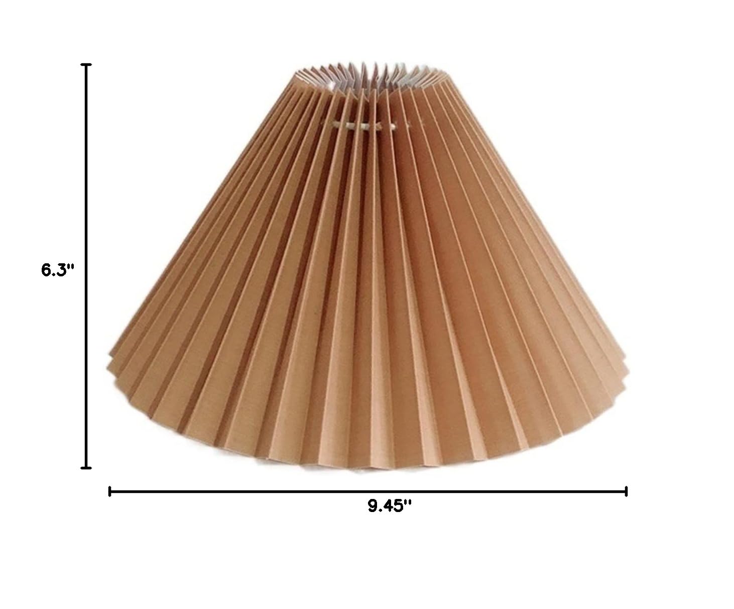Japanese Style Pleated Fabric Lampshade - E27 Table & Floor Lamp Cover in Khaki | Elegant Home Decor for Bedroom, Living Room & Office Lighting