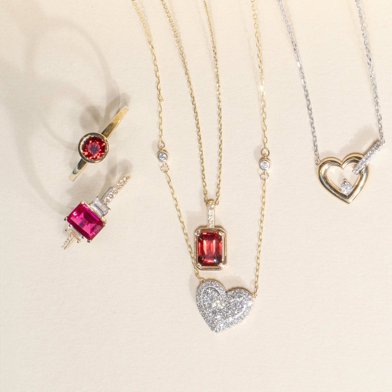 10k Yellow Gold Emerald Cut Garnet Pendant with White Sapphire Bail - Elegant Bezel Set Jewelry for Women, Perfect Gift for Anniversary, Birthday & Special Occasions