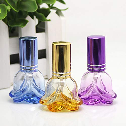 6ml Rose Scented Portable Travel Refillable Perfume Atomizer - Glass Empty Spray Bottle for Women, Essential Oils & Fragrances - Perfect for Gym, Purse & Airplane Travel