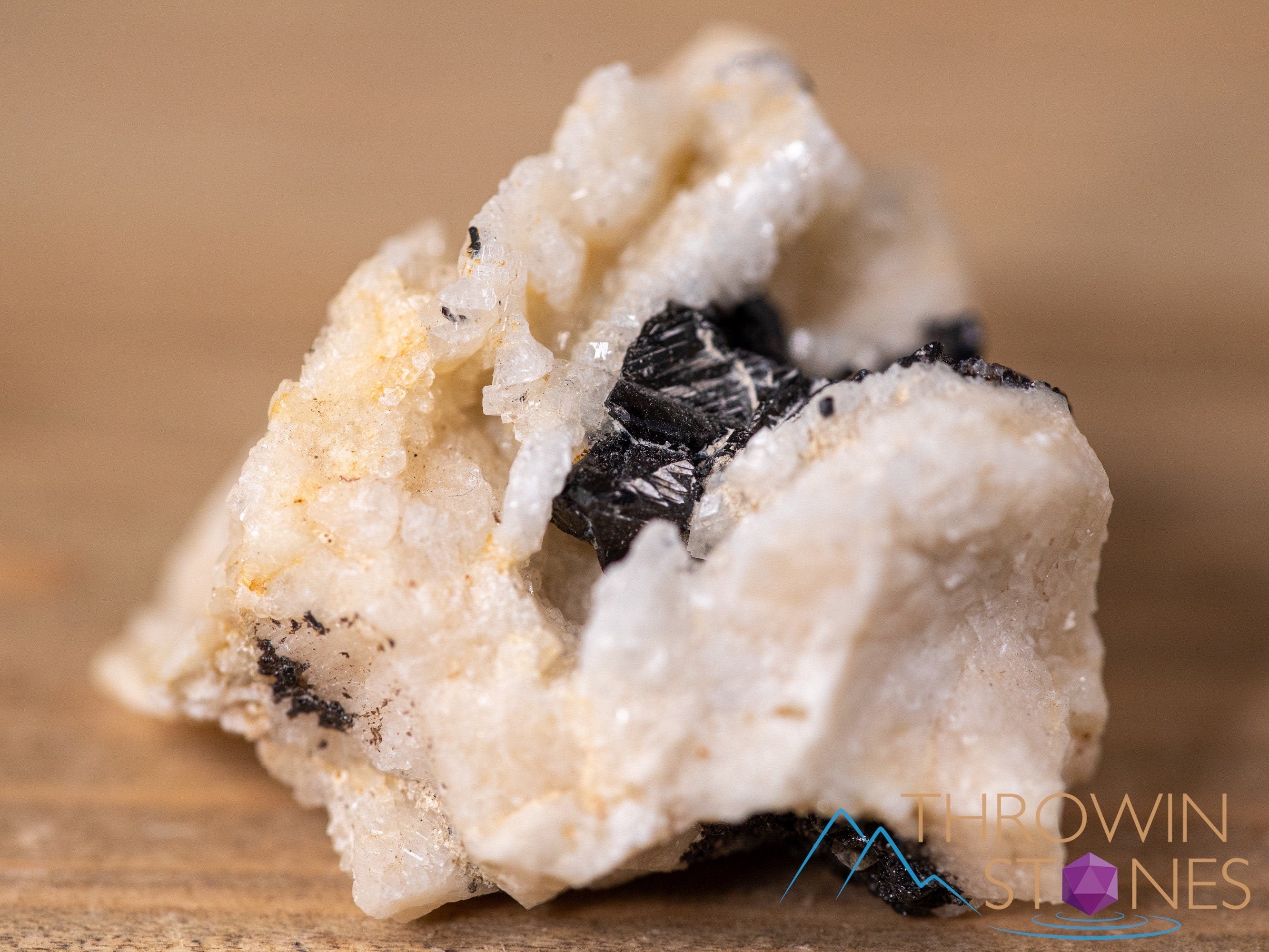 Natural Cassiterite on Albite Raw Crystal Cluster - Unique Mineral Specimen for Home Decor, Housewarming Gift & Healing Stones | Perfect for Meditation, Feng Shui & Crystal Collections