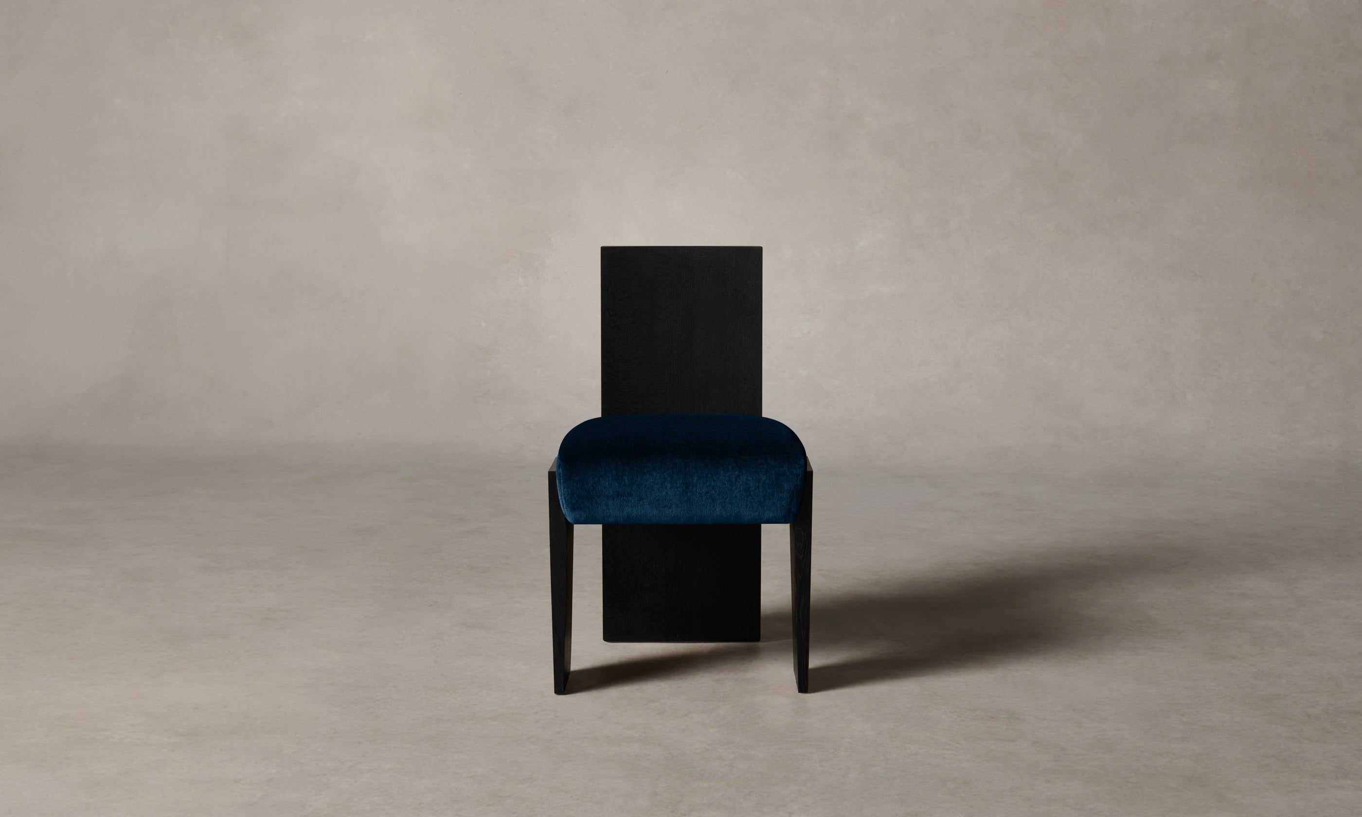 Garrett Dining Chair - Premium Mohair Upholstery, Admiral Blue - Elegant & Comfortable Seating for Dining Room, Kitchen, or Home Office