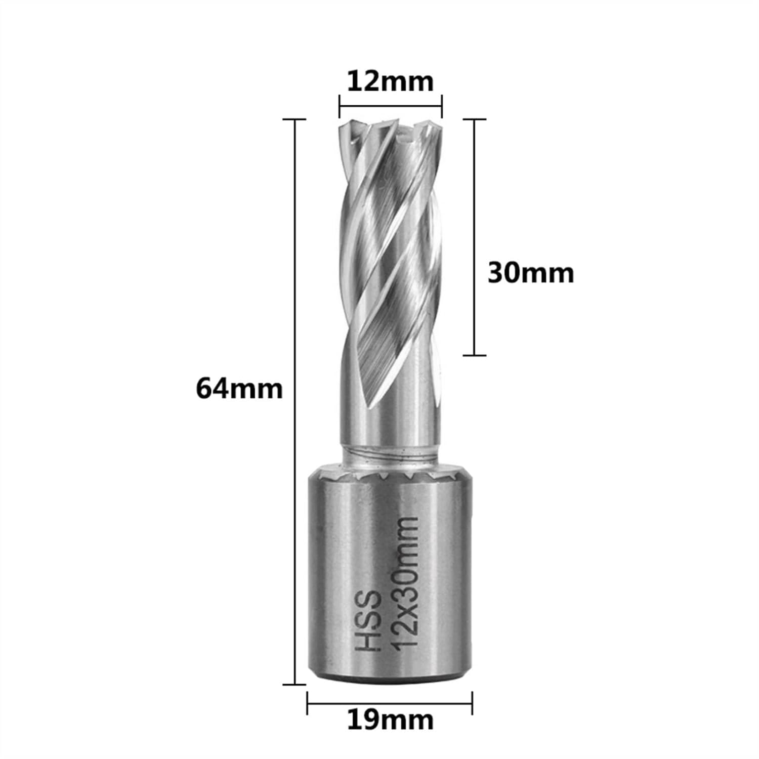 High-Speed Steel (HSS) TiN Coated Annular Drill Bit 12-42x30mm Weldon Shank Hollow Core Drill for Metal Cutting - Perfect for Automotive, HVAC, and Industrial Metal Fabrication Projects