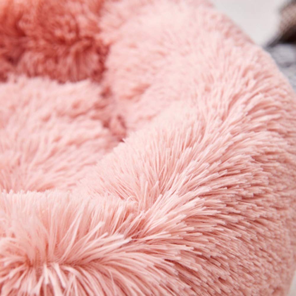 Otoez Round Donut Dog Bed for Small Dogs & Cats - Washable Fluffy Plush Calming Pet Bed with Non-Slip Waterproof Bottom - Anti-Anxiety Cuddler for Puppies & Kittens (23.6