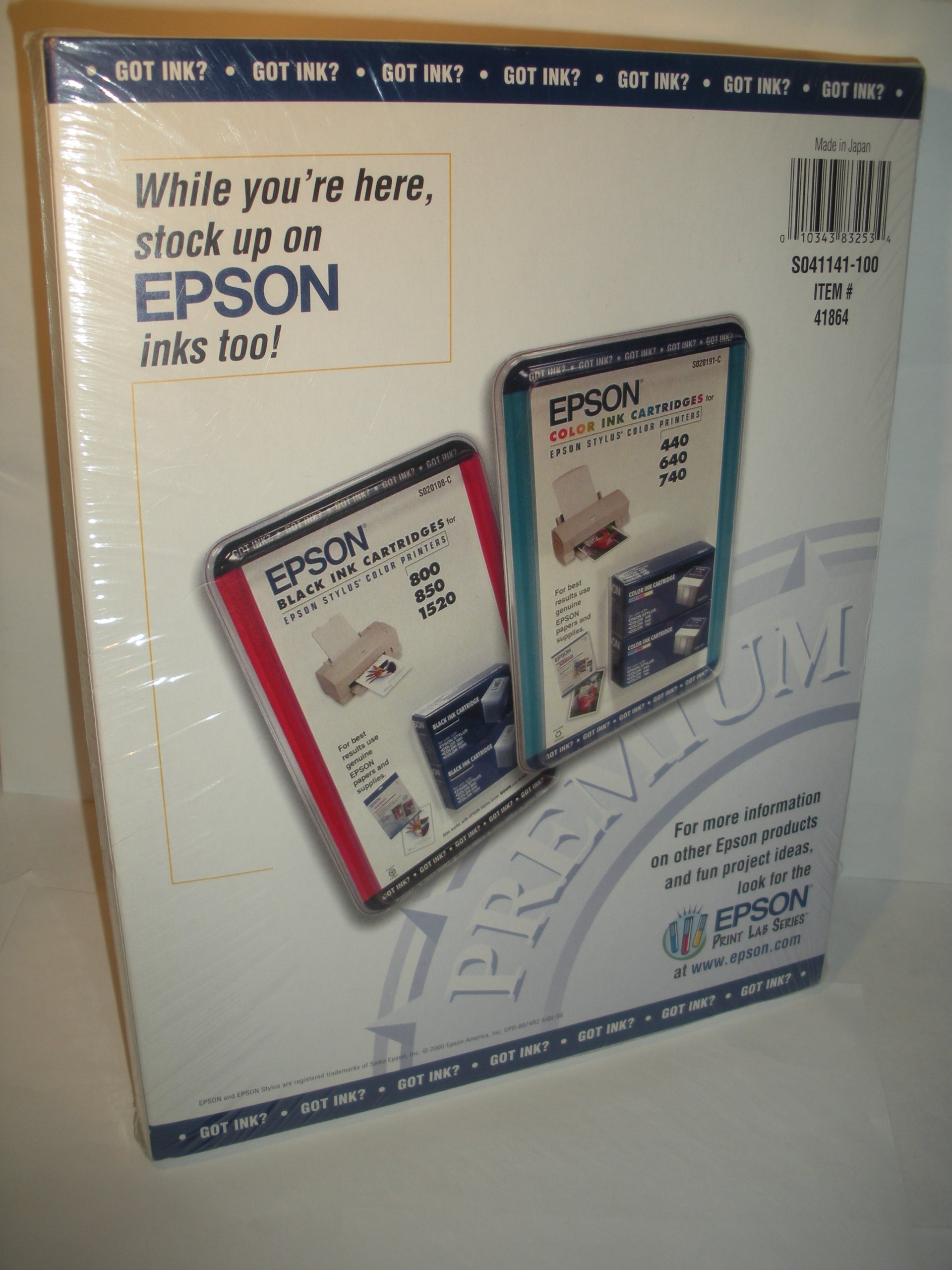 Epson Premium Glossy Photo Paper 8.5 x 11 Inches - 20 Sheets for High-Quality Printing, Ideal for Photos, Art Prints & Scrapbooking Projects