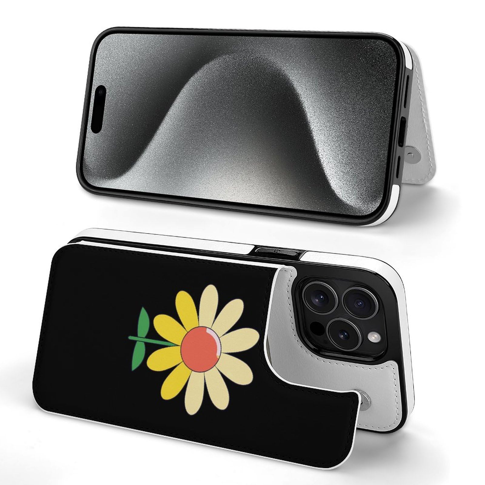 Cute Sunflower Wallet Case with Card Holder - Flip Phone Wallet for iPhone & Samsung | Perfect for Everyday Use, Travel & Shopping