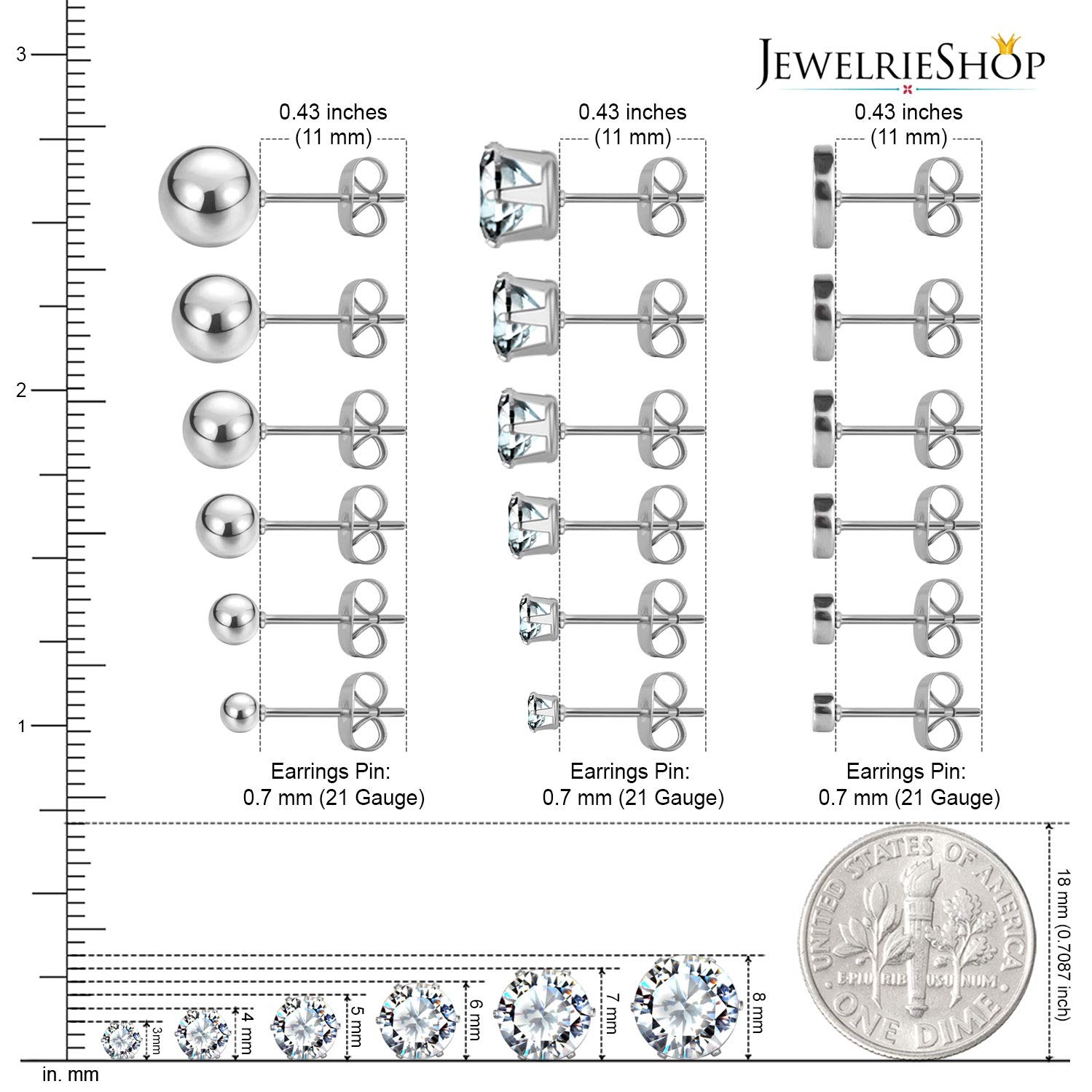 Hypoallergenic Stainless Steel Earrings for Women & Men - CZ Ball, Faux Pearl & Hoop Stud Set | Perfect for Everyday Wear, Gifts & Special Occasions