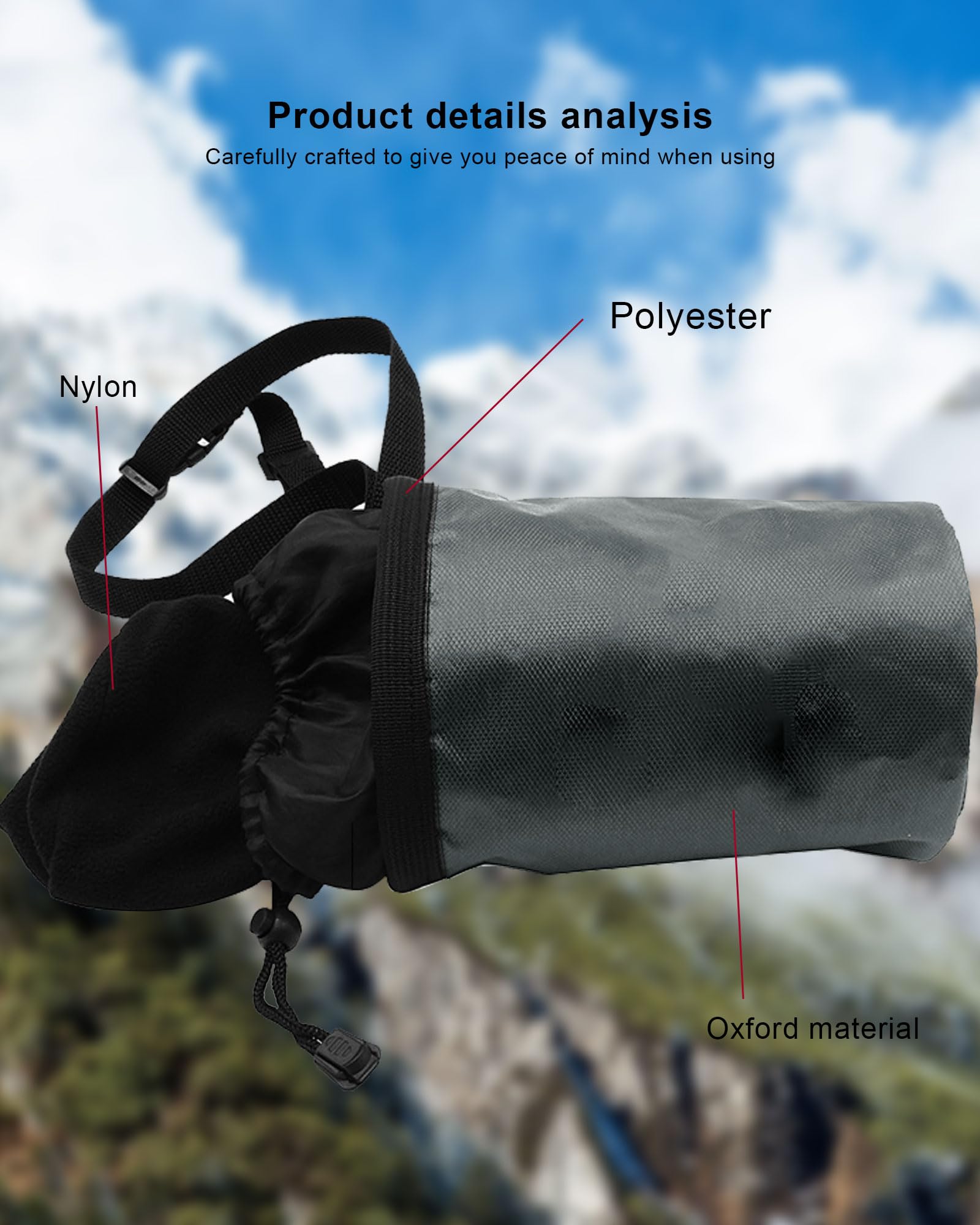 Premium Chalk Bag for Rock Climbing & Bouldering - Lightweight Drawstring Chalk Bucket for Gym, Weightlifting, Gymnastics & Crossfit - Ideal for Indoor & Outdoor Sports Training